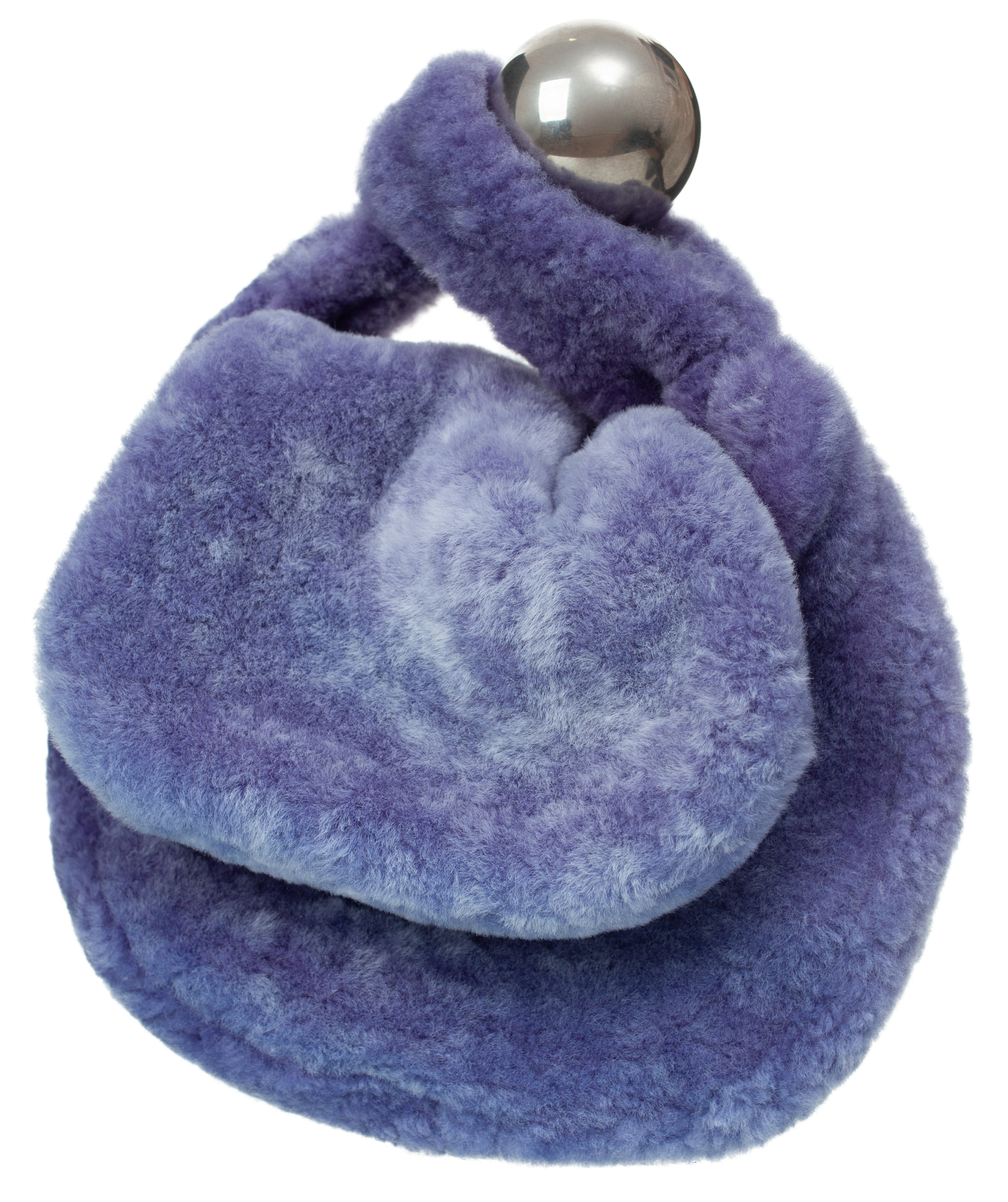 Shop Jil Sander Sphere Fur Bag In Purple