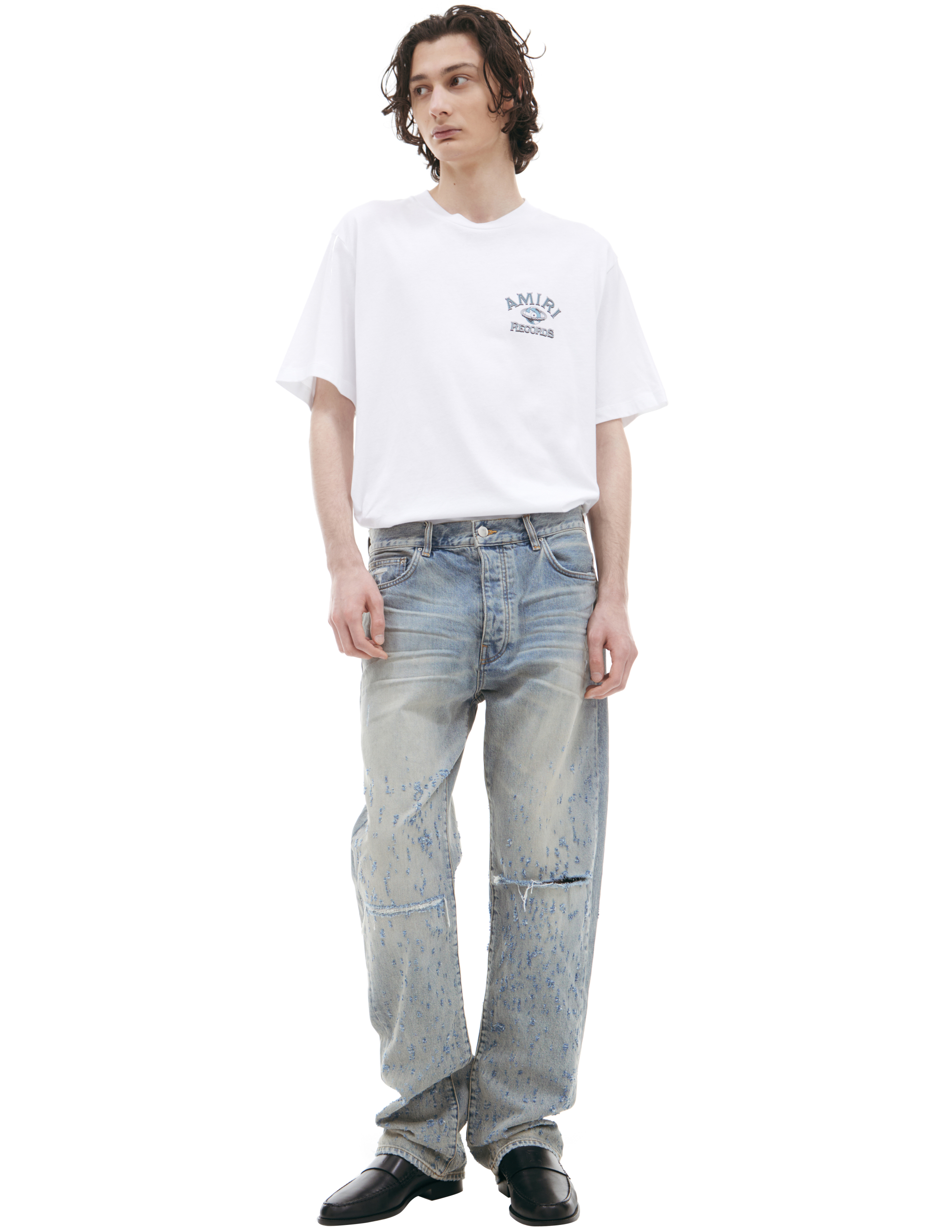 Amiri Ripped Jeans With Scuffs In Blue