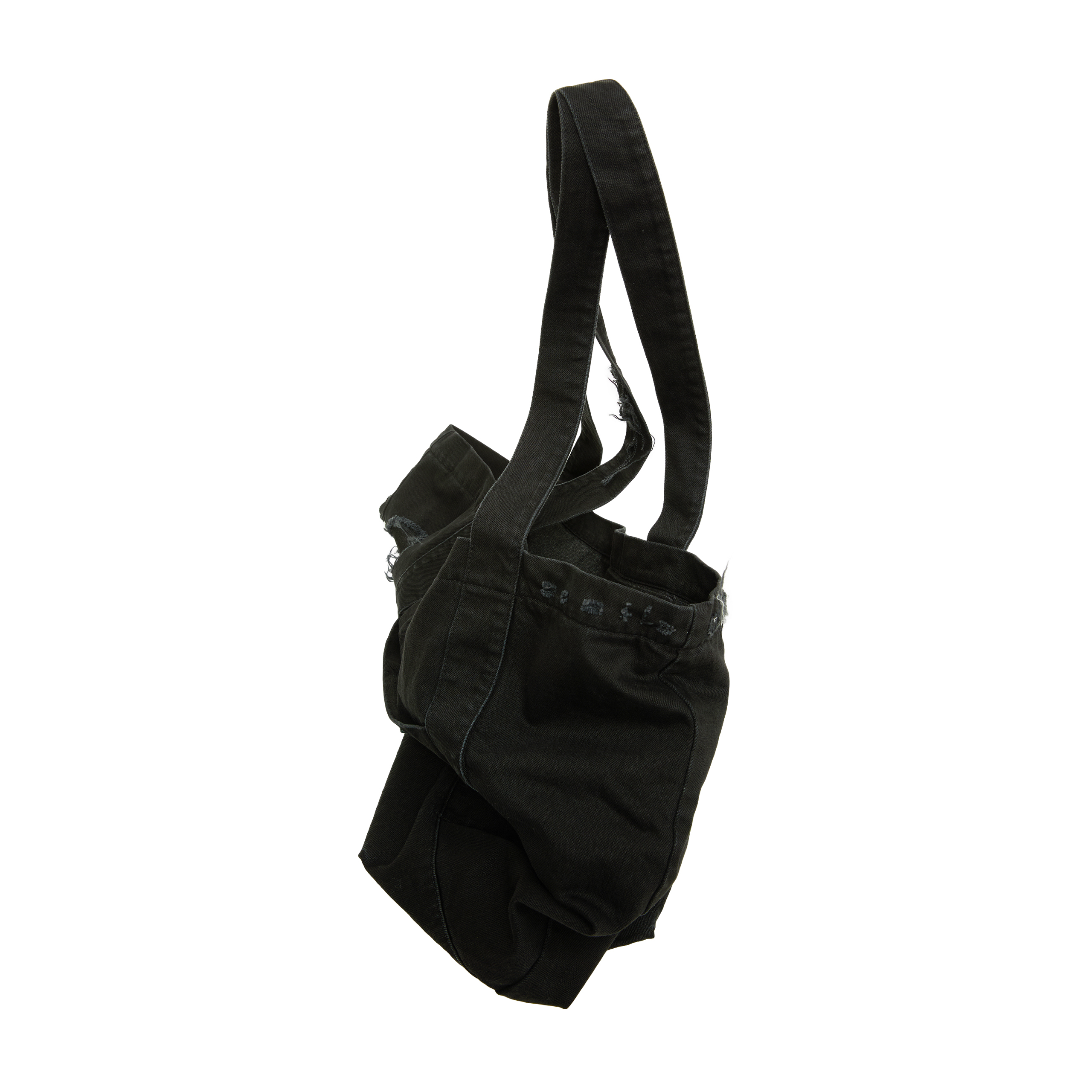 RAF SIMONS RIPPED LOGO SHOPPER BAG