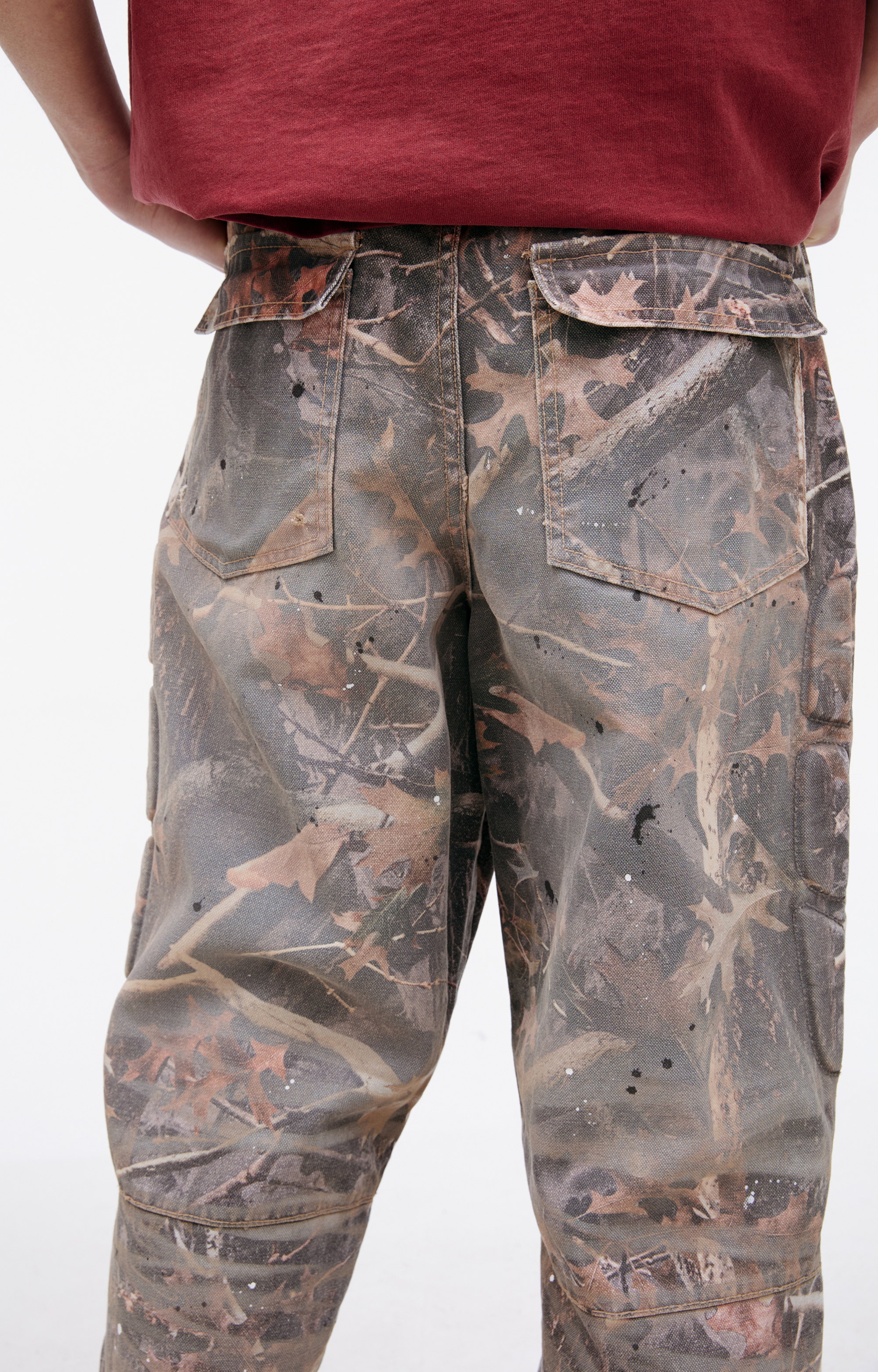 Buy Satoshi Nakamoto men brown trousers with a washed out effect