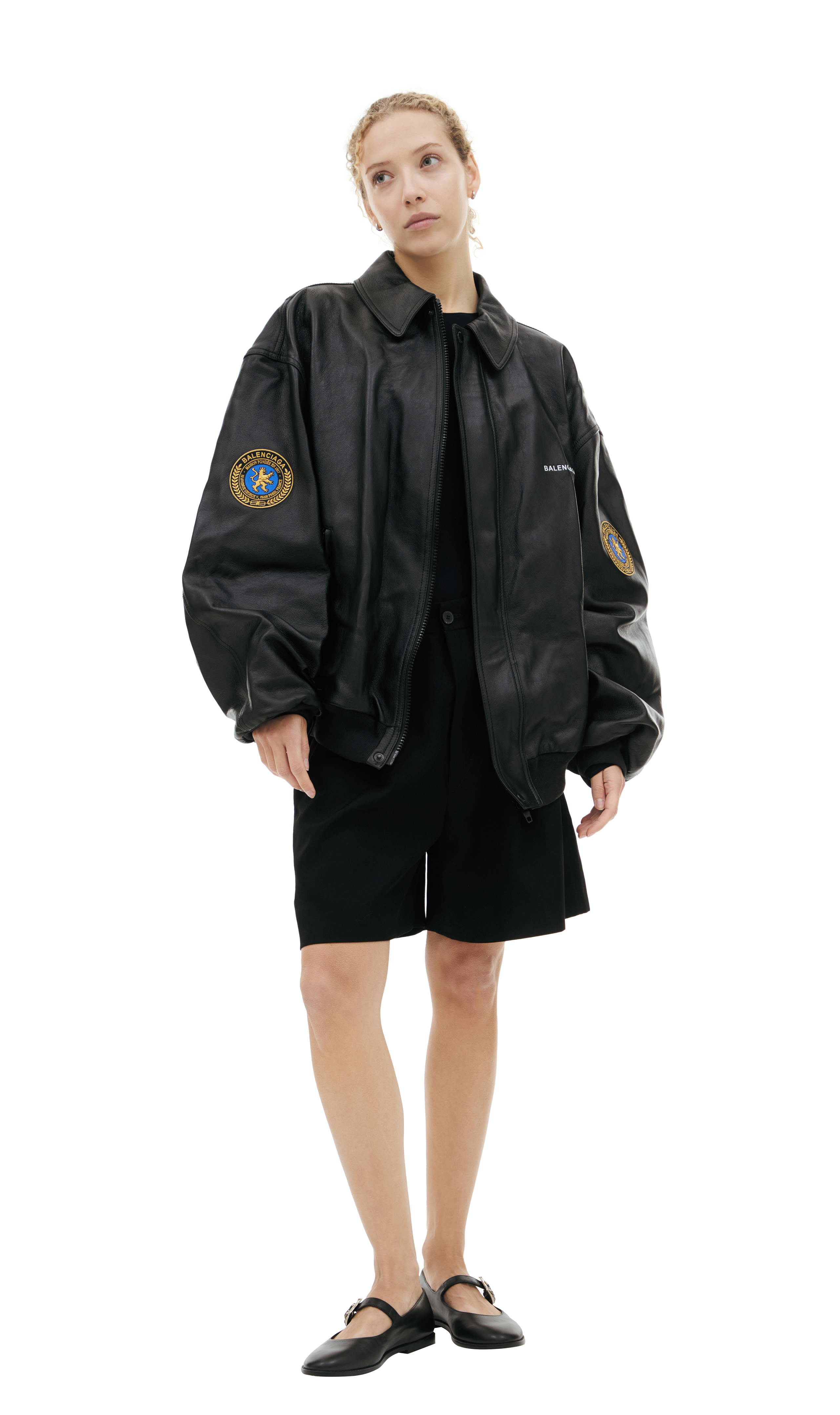 Balenciaga Leather jacket with patch