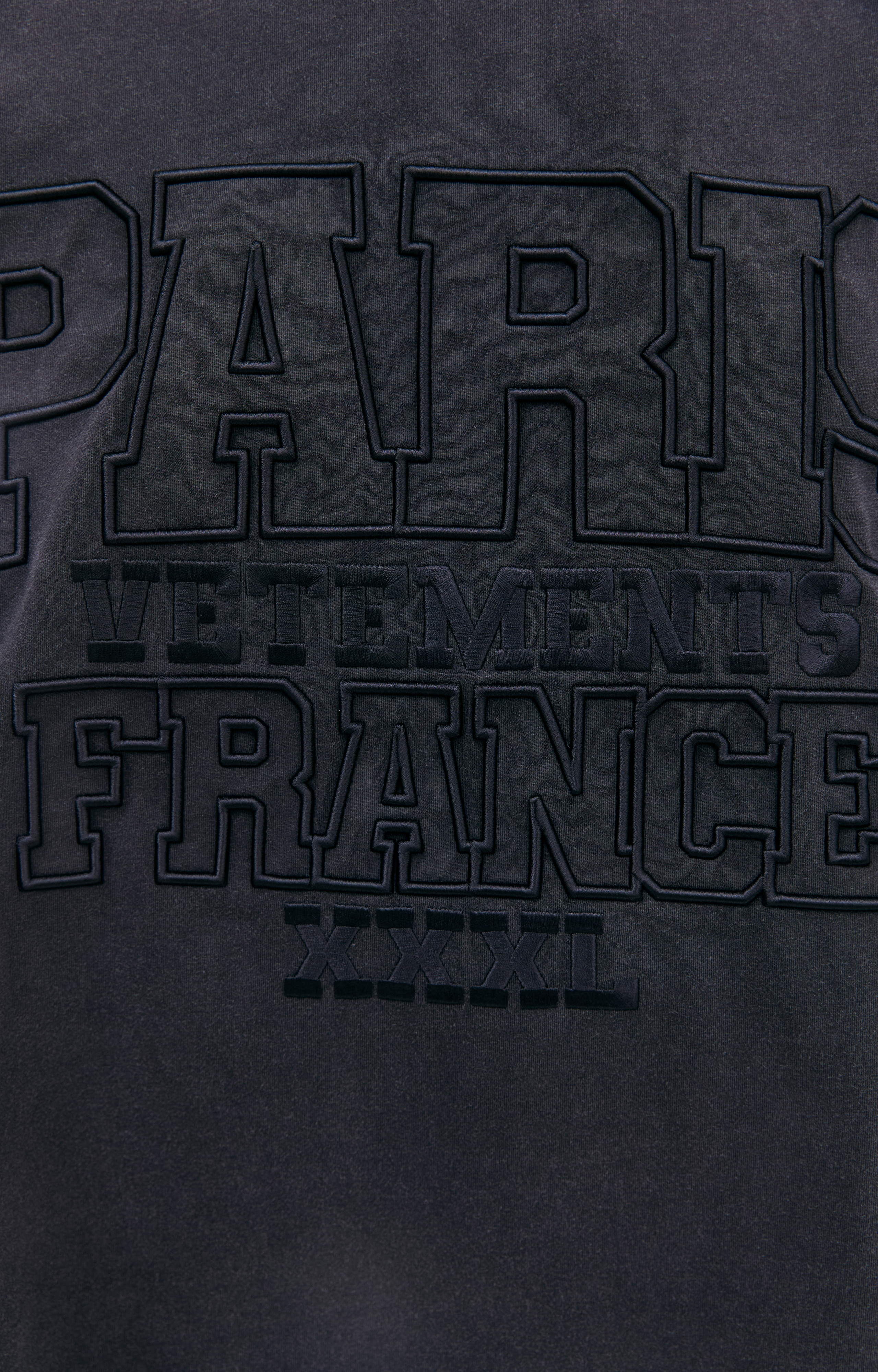 【関税込み】VETEMENTS ブラック Paris XXXL フーディ Buy VETEMENTS women black 'paris xxxl' layered hoodie for
