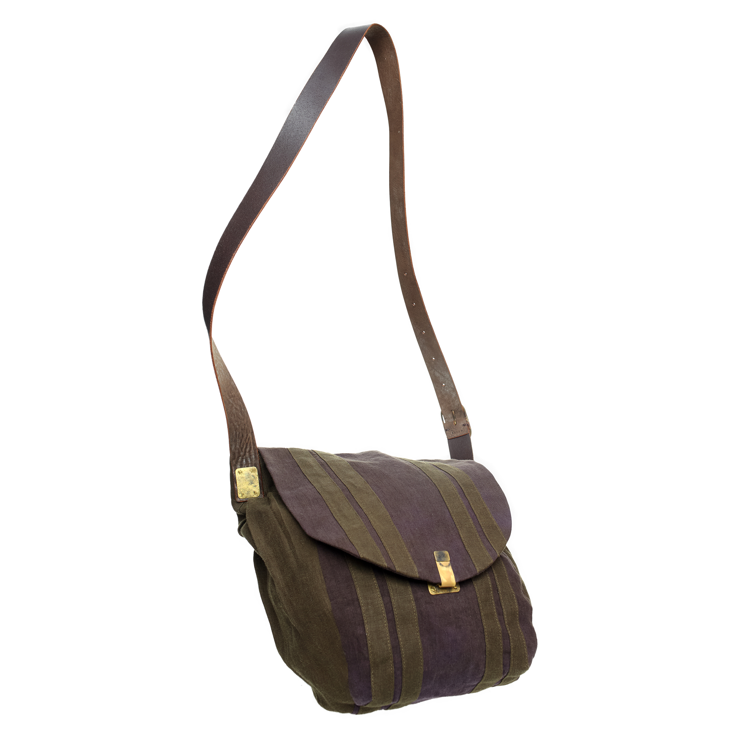 Ziggy Chen Bag With Stitched Stripes In Brown