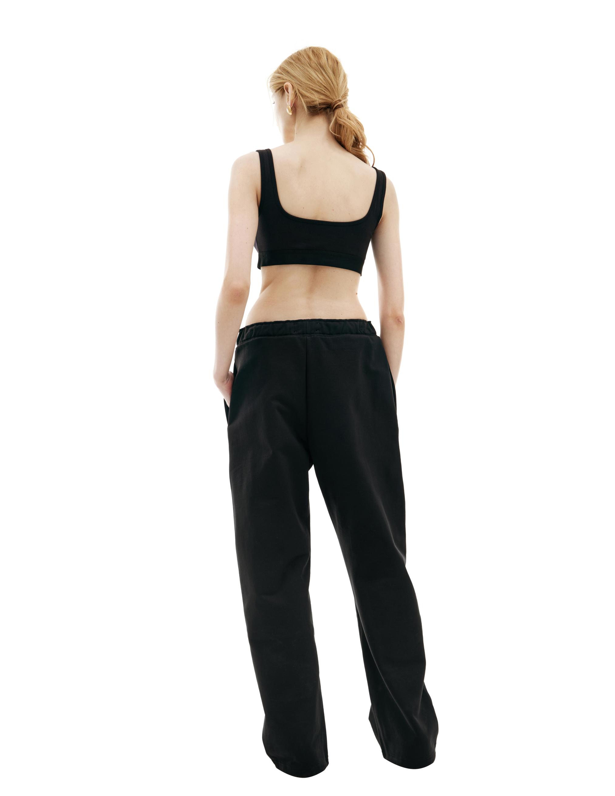 Marine Serre Black Logo Bra In Black