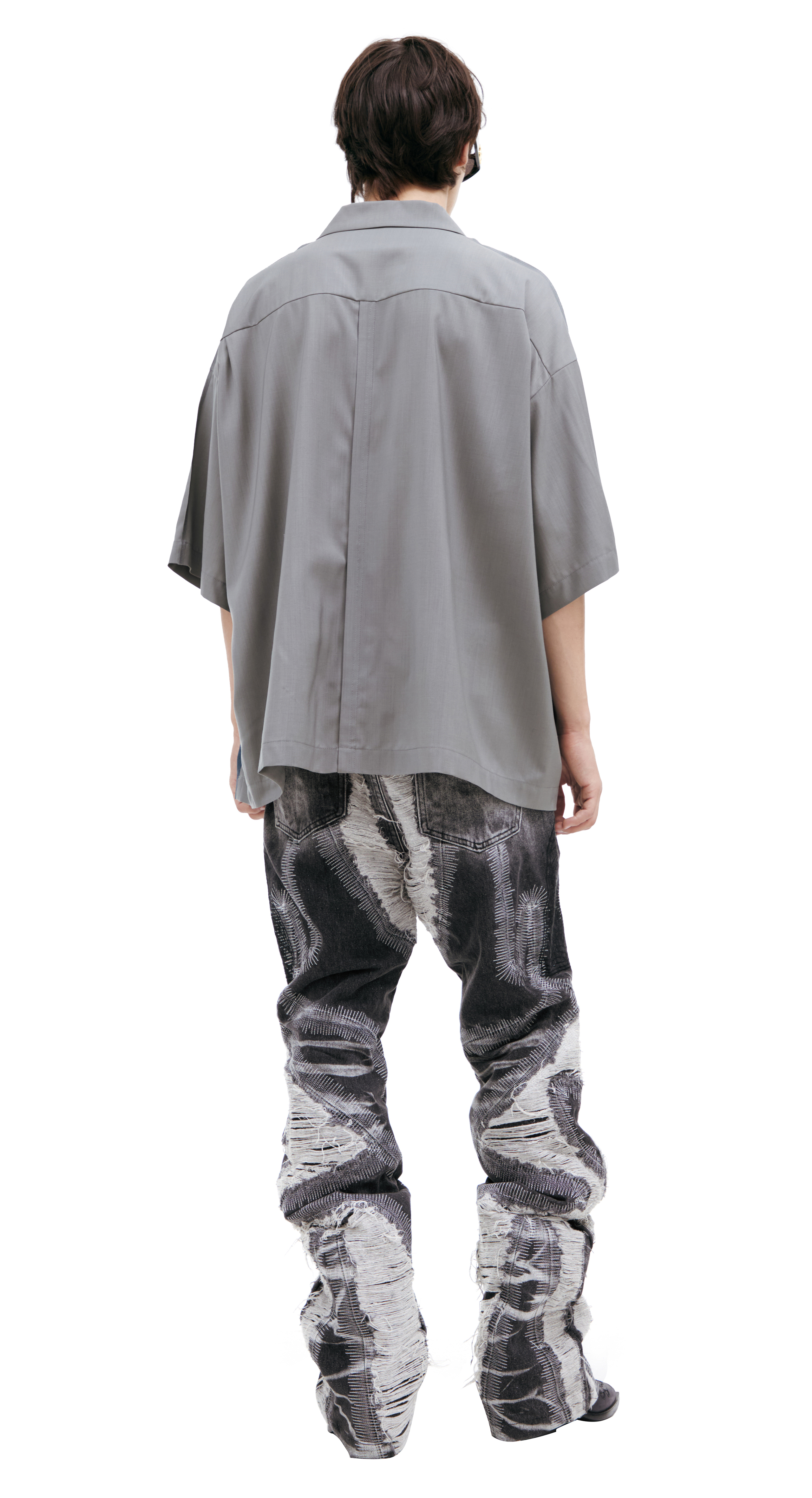 Buy Undercover men grey short sleeve shirt for $905 online on SV77