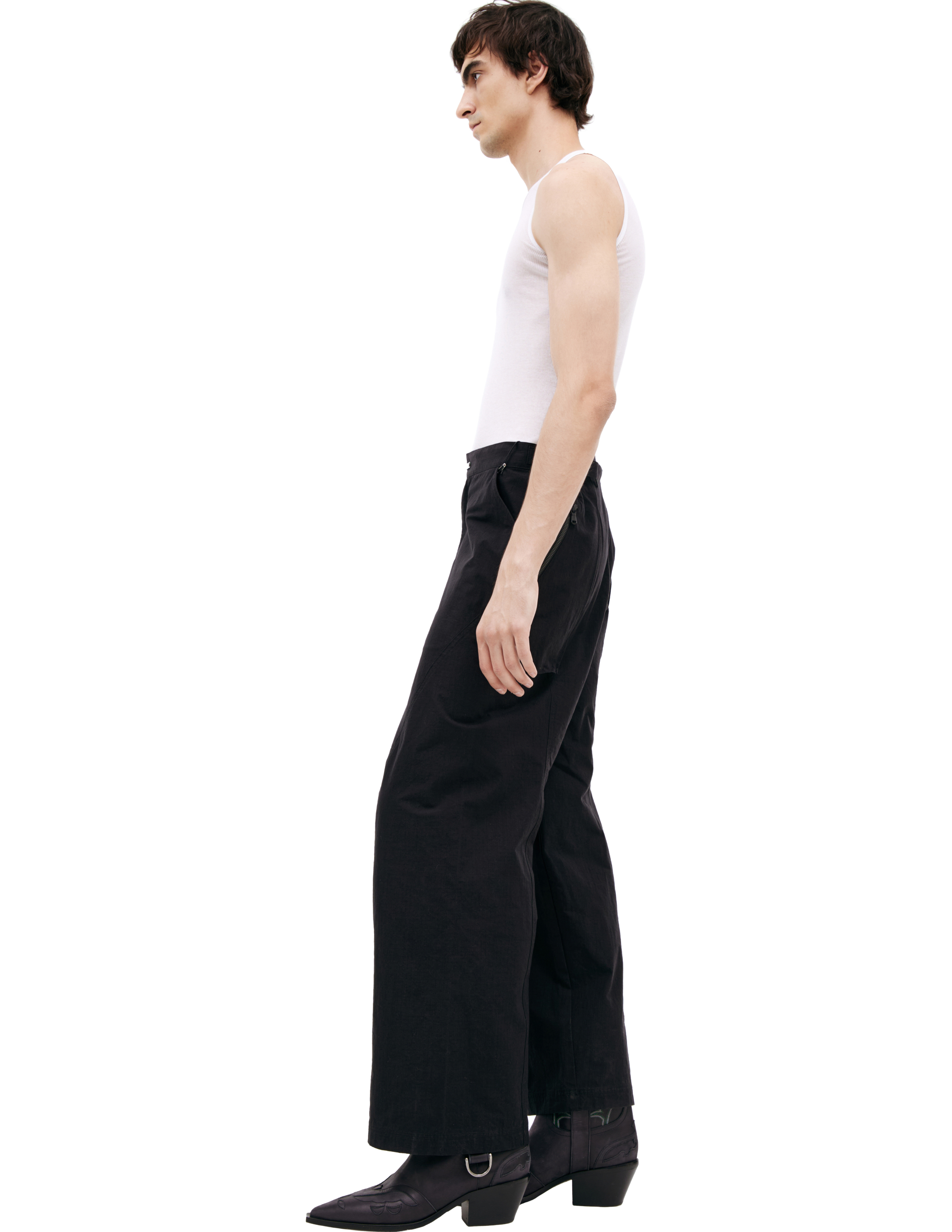 The Viridi-anne Trousers With Patch Pockets In Black
