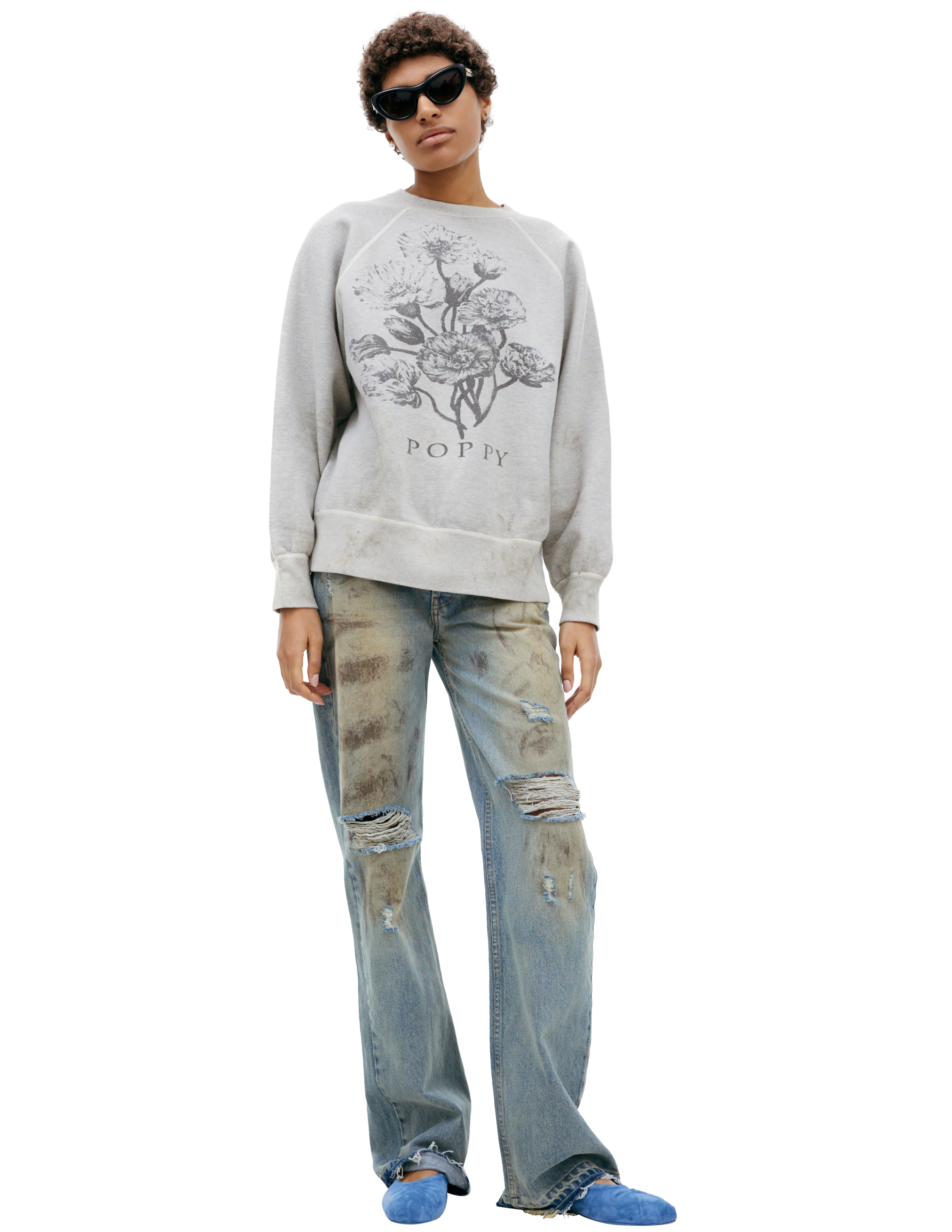'Poppy' print sweatshirt