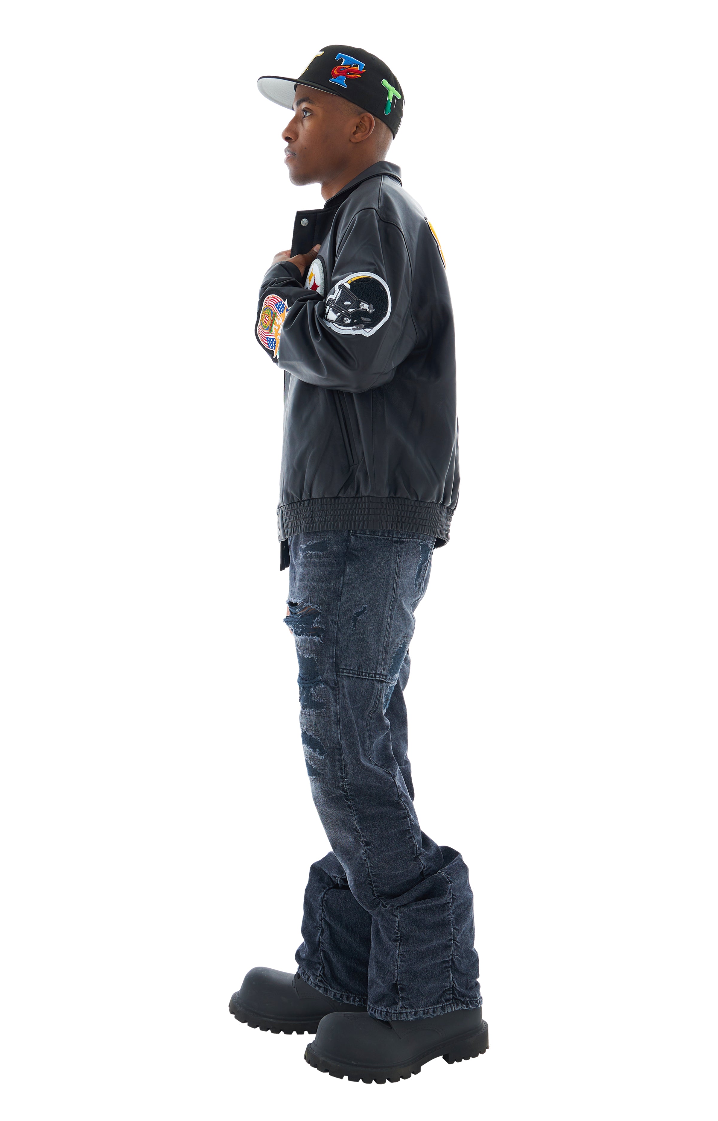 Jeff Hamilton Steelers Bomber Jacket In Black