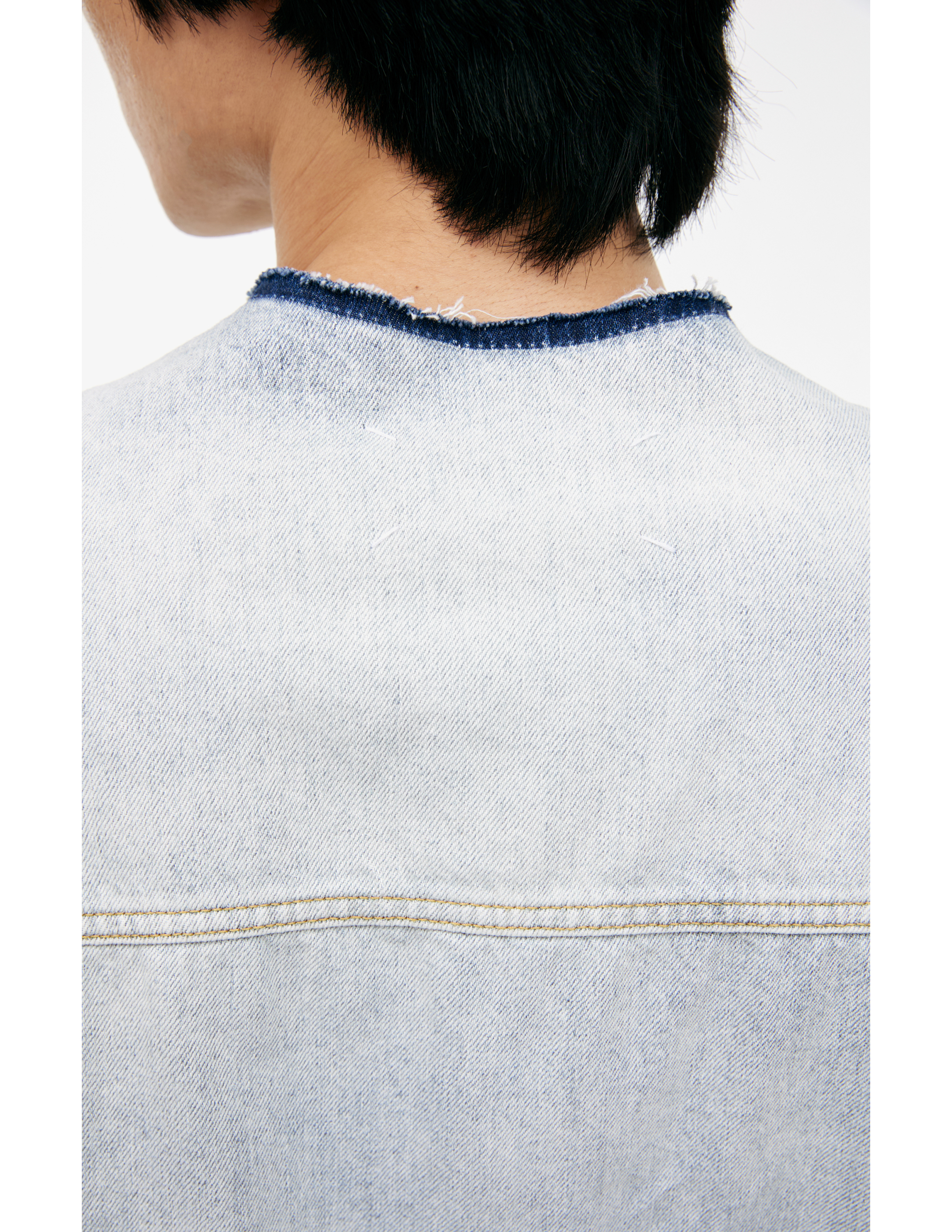 Maison Margiela Denim Jacket With Contrasting Seams In Blue