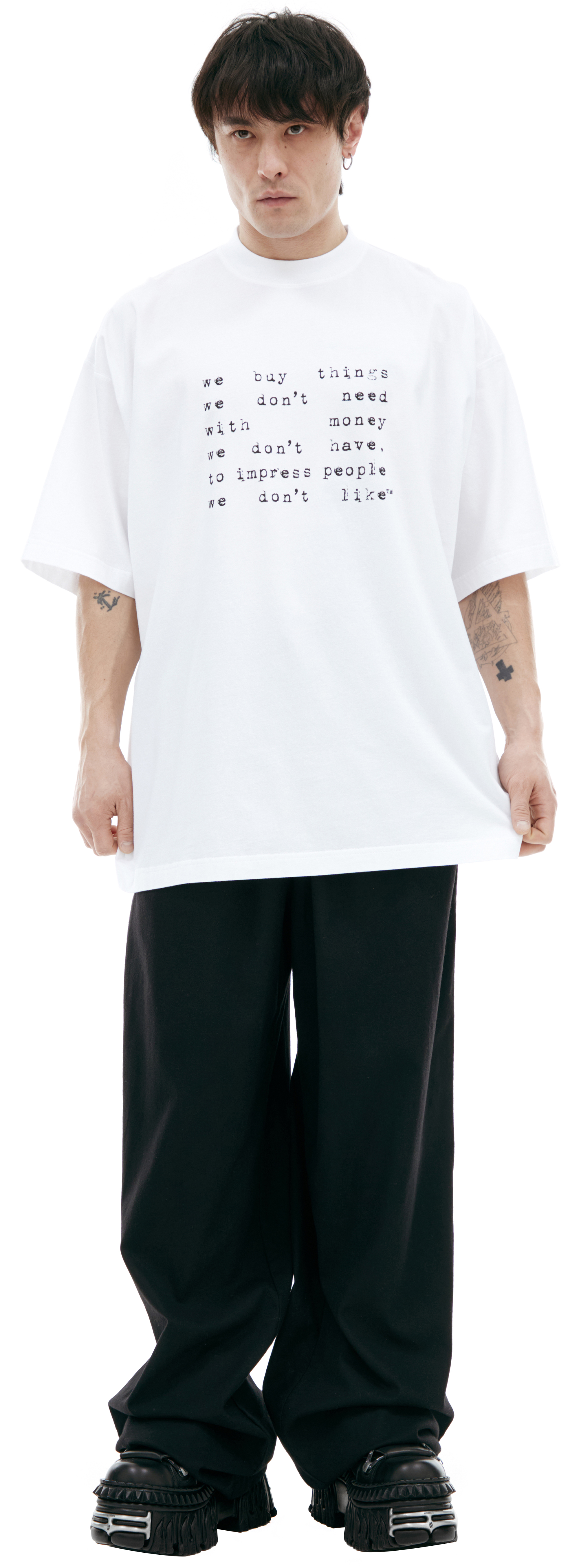 Tシャツ・カットソー VETEMENTS Men T-shirt White UA66TR605W WHITE VETEMENTS Men T Shirts UA66TR605W 1000 WHITE (VETEMENTS/T
