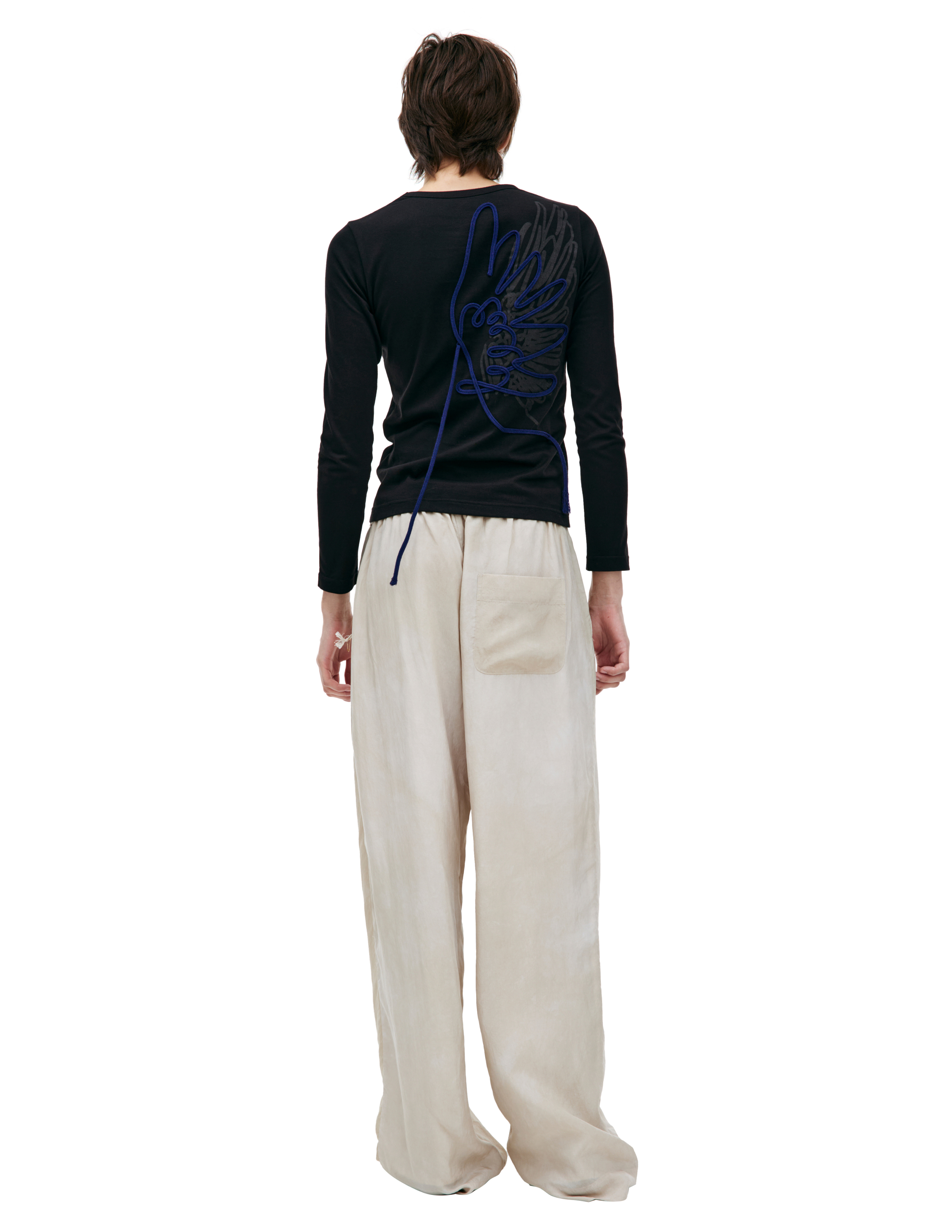 Y's Black Longsleeve With Patch In Black