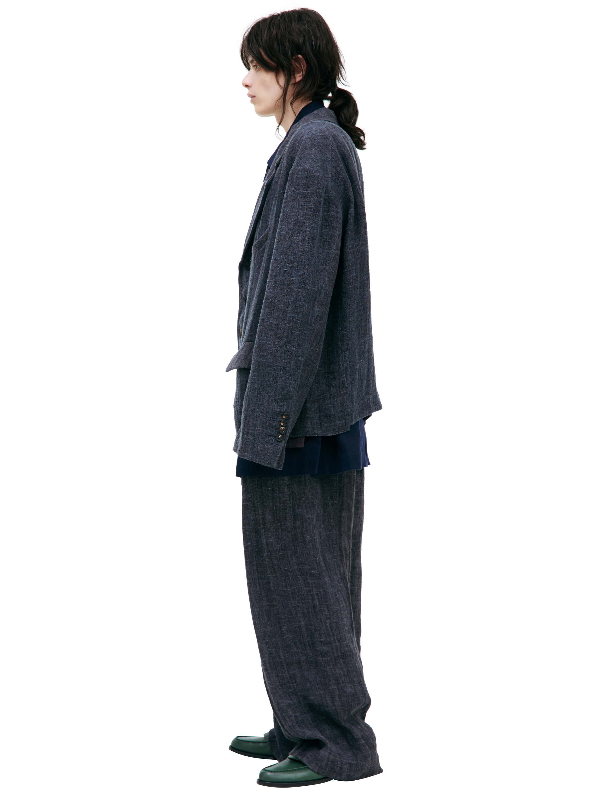 Ziggy Chen Single-breasted Linen Jacket In Black
