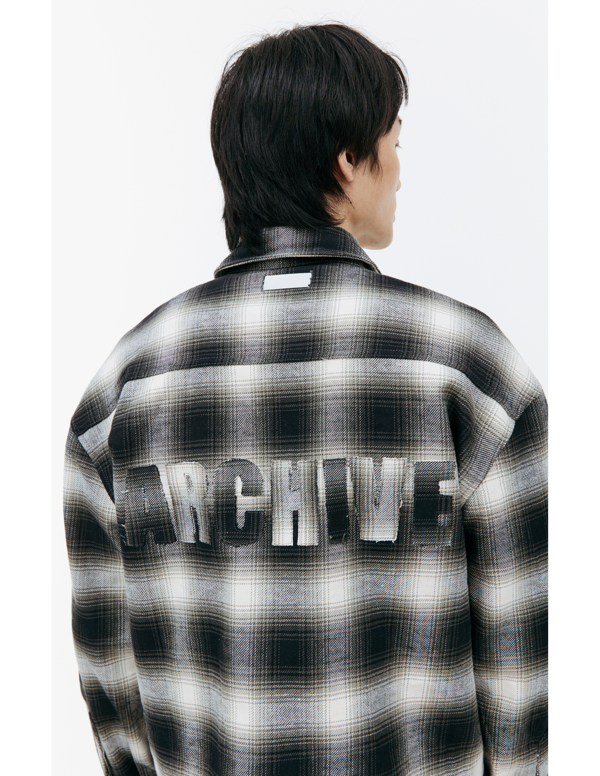 Shop B1archive Checkered Logo Shirt In Grey