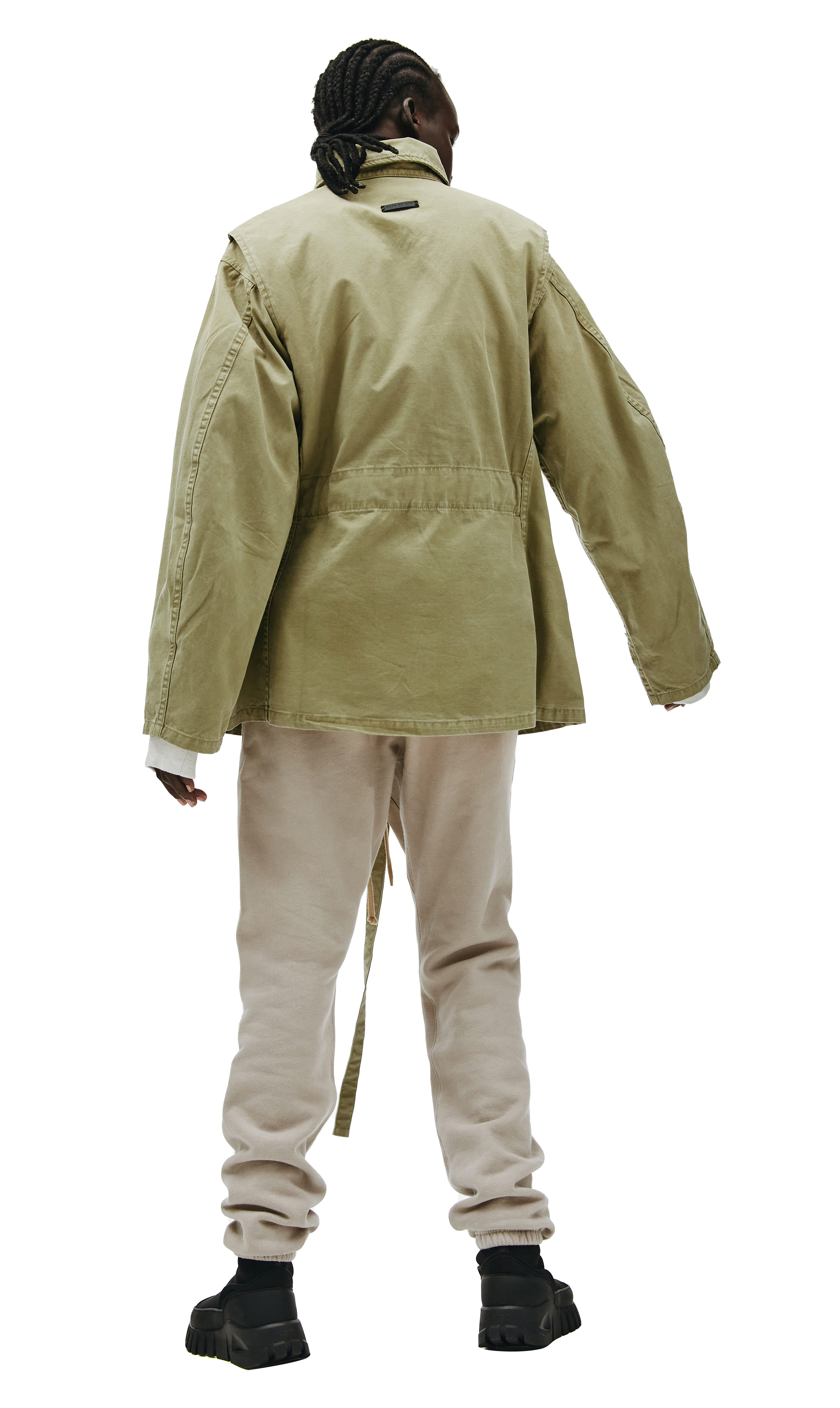 Buy Fear of God women khaki belted cotton jacket in army for
