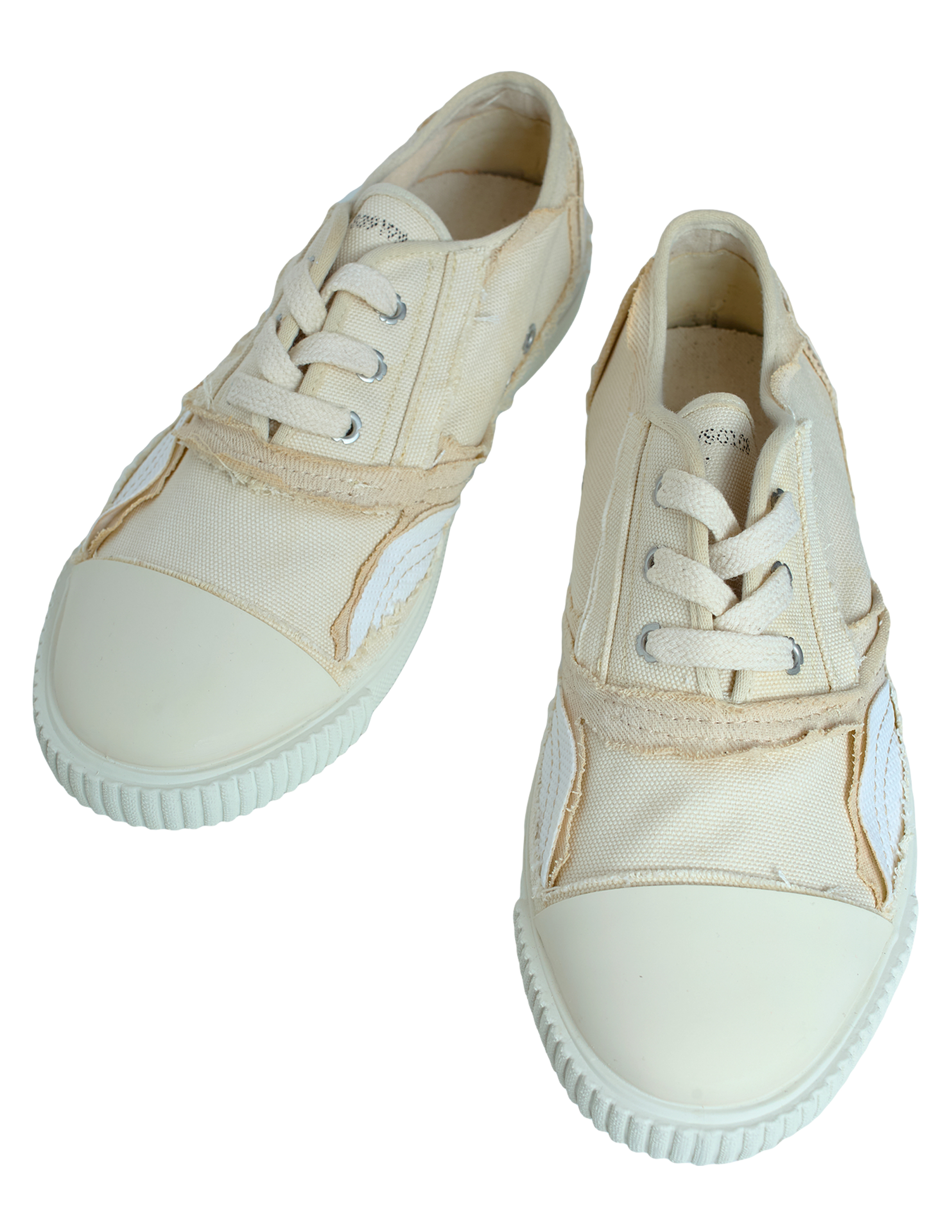 Shop Maison Margiela Inside-out Canvas Sneakers In Beige