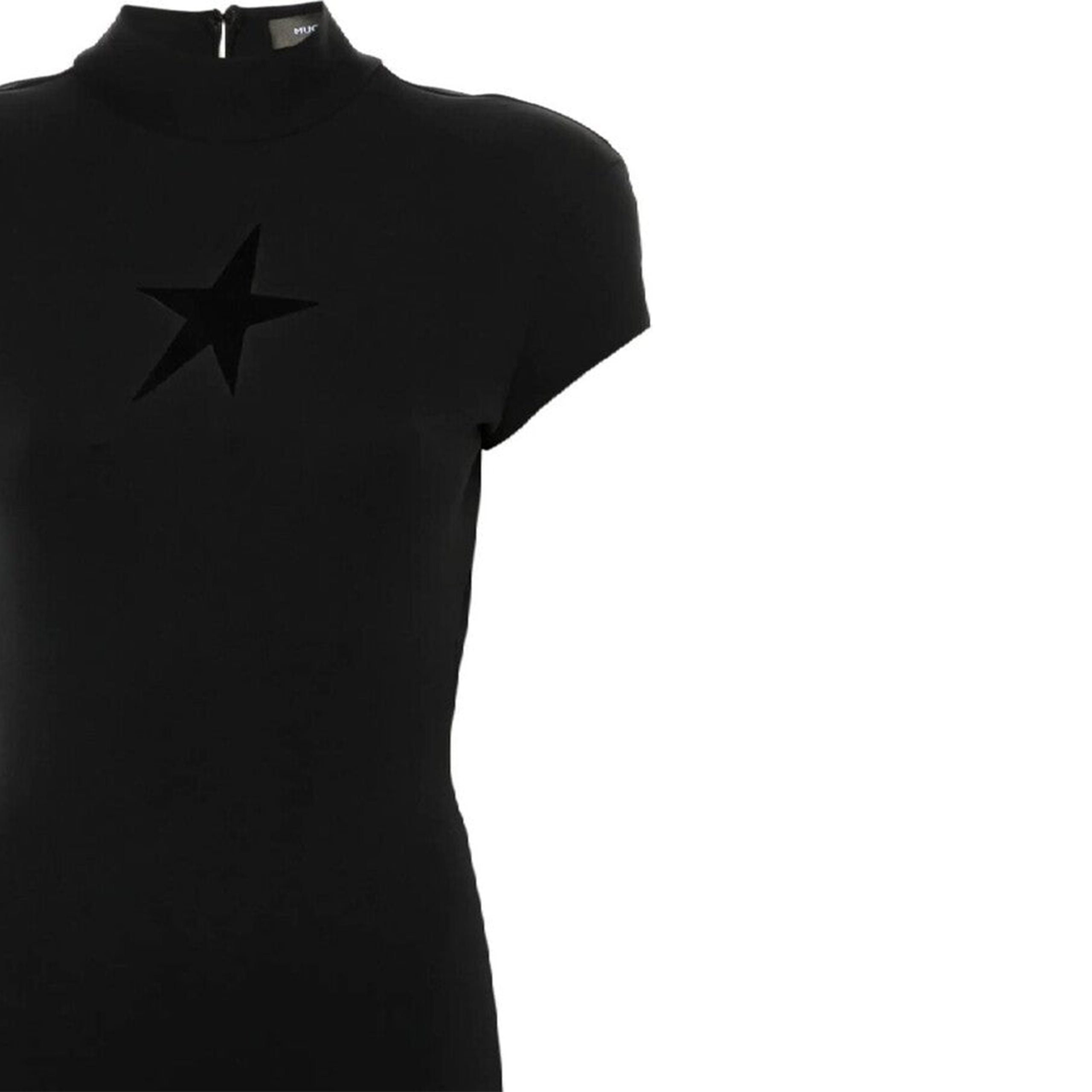 Mugler Star Mini Dress In Black