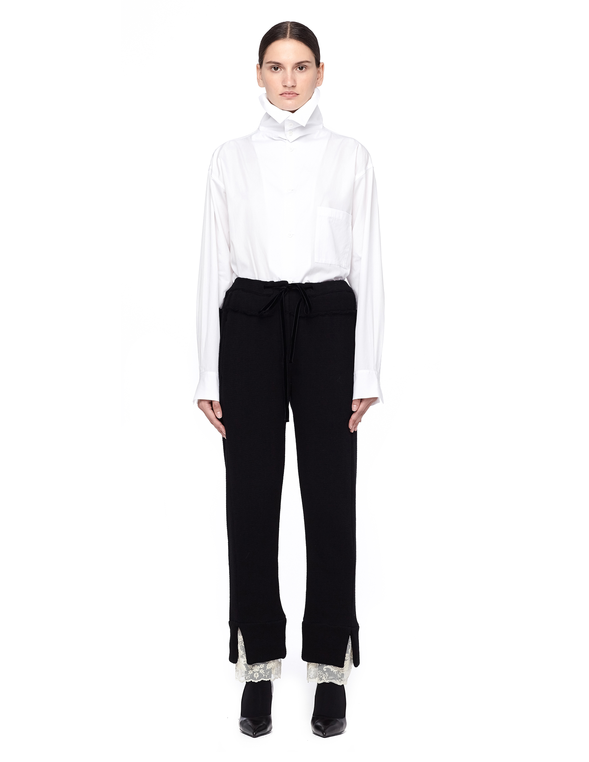 【関税込み】Ann Demeulemeester ブラック Ibert ラウンジパンツ Ann Demeulemeester IBERT LOUNGE PANTS （099 BLA） -FASCINATE