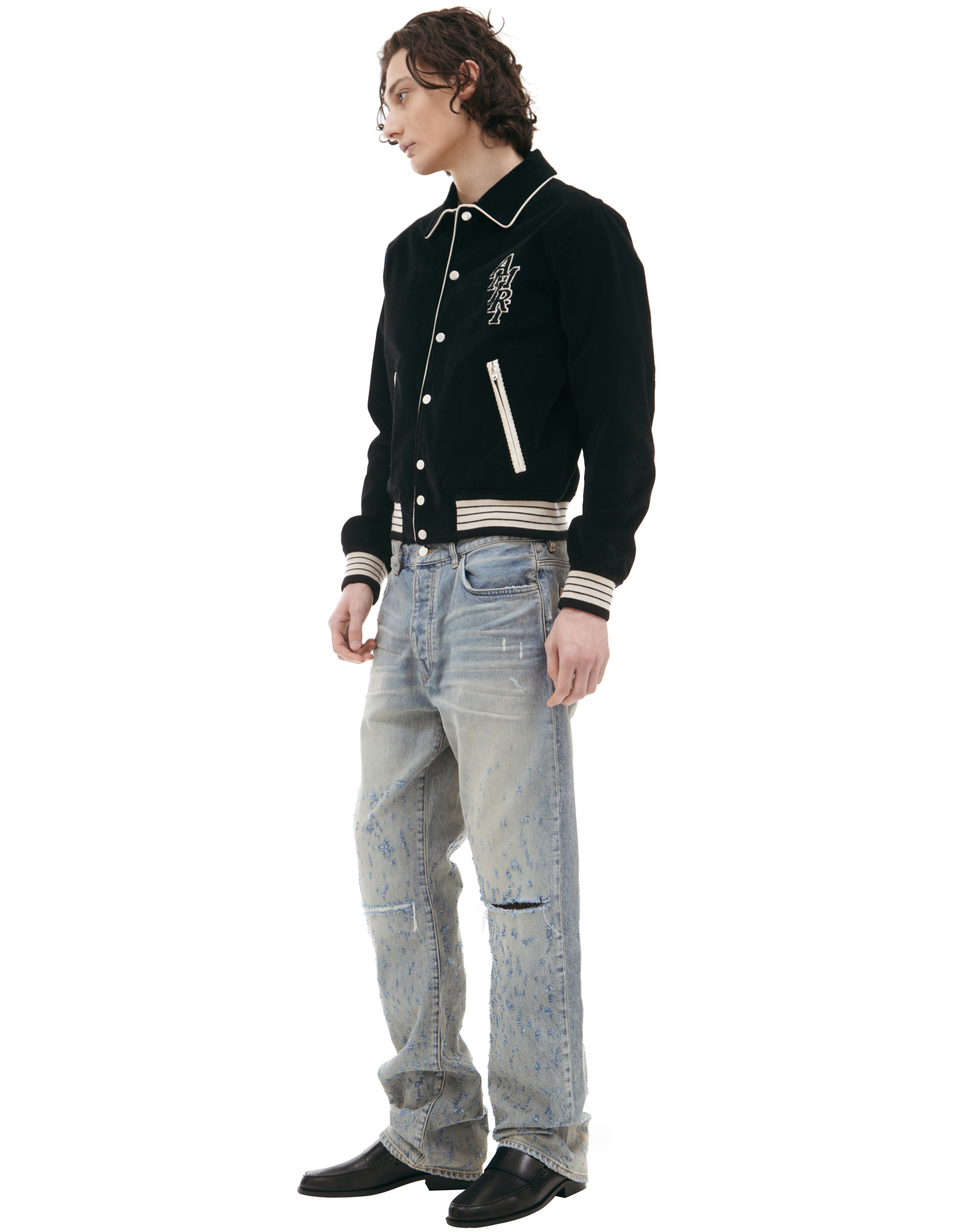 Amiri Corduroy Jacket With Buttons In Black