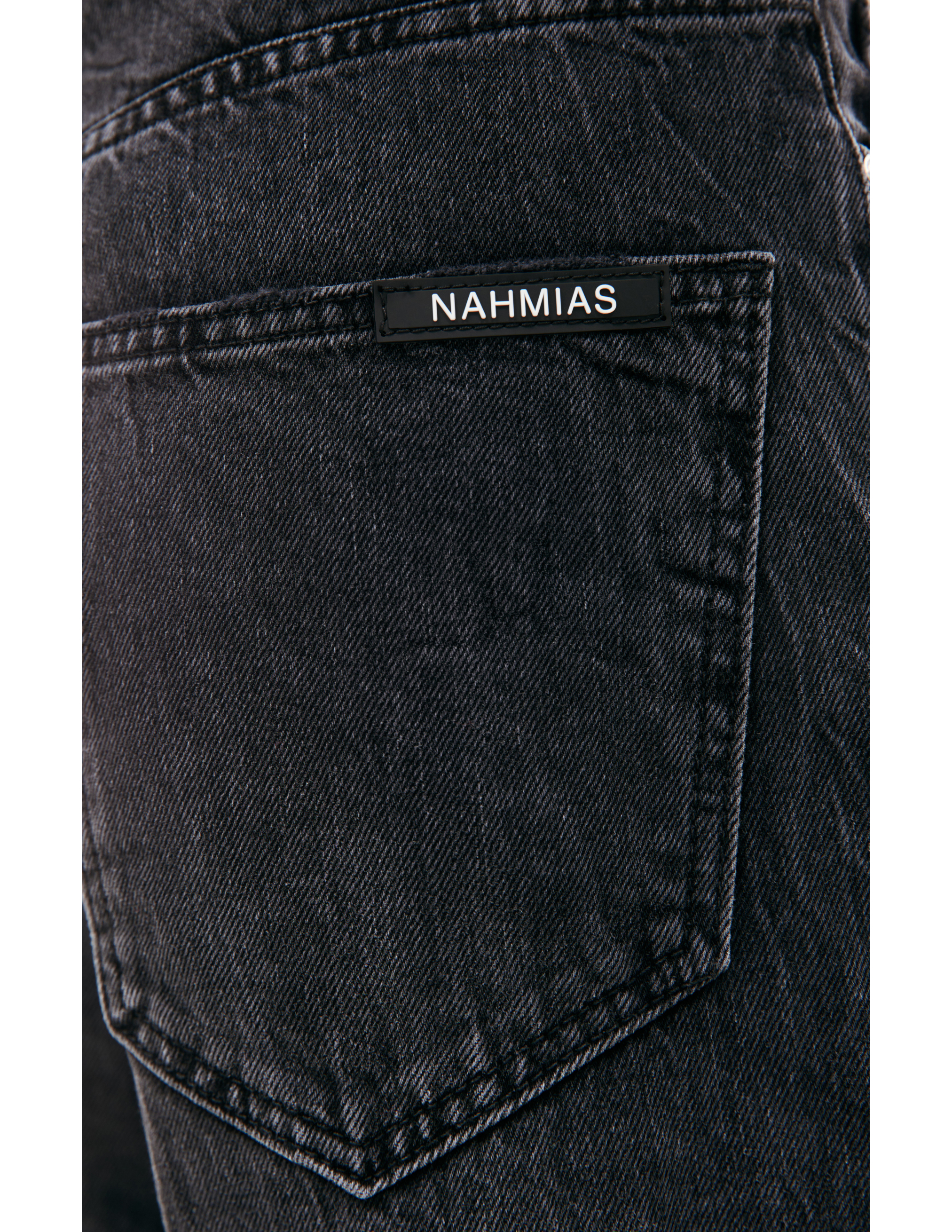 Shop Nahmias X Kodak Black Logo-patch Wide Leg Jeans In Grey