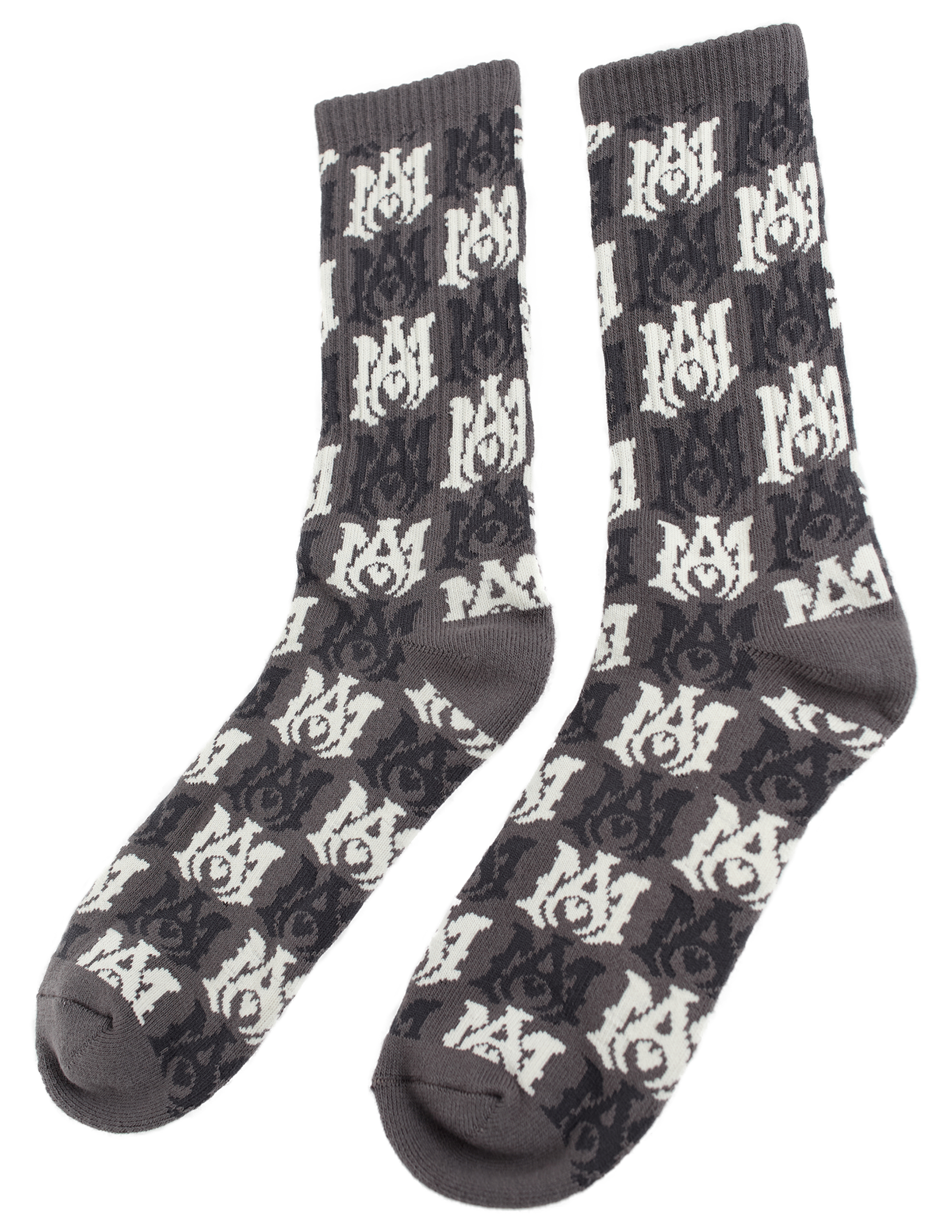 Amiri Socks With Ma Pattern In Grey