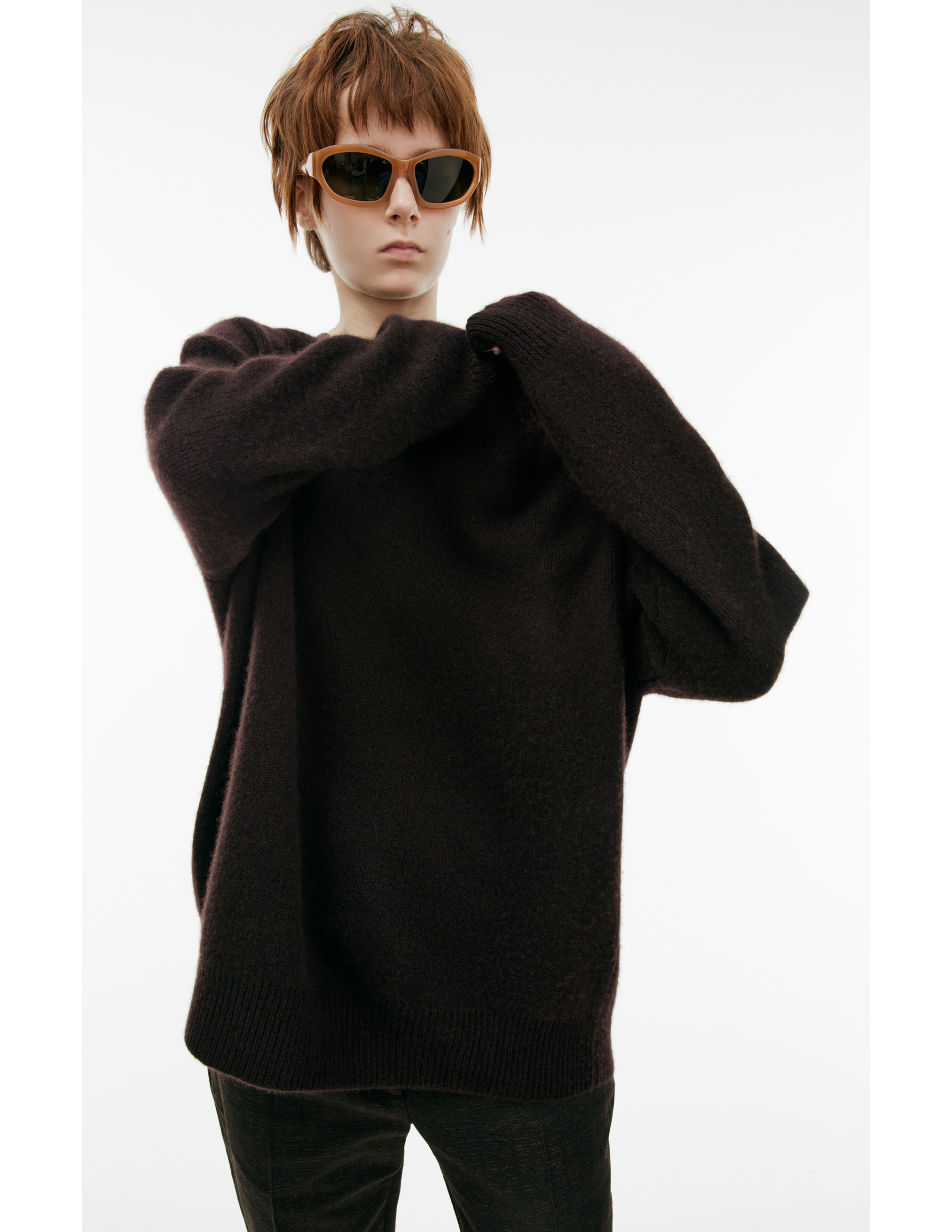The Row Cashmere Knit Sweater In Brown