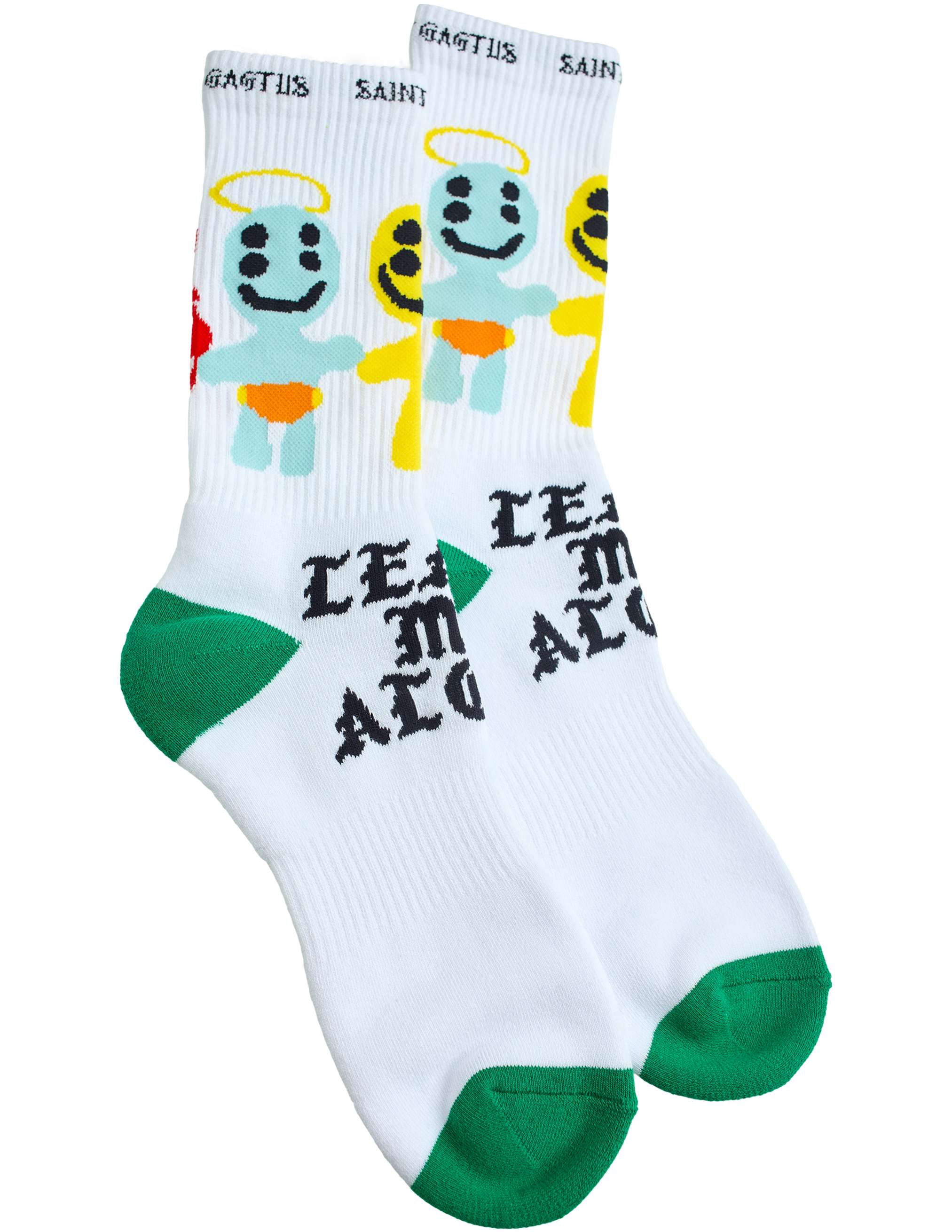Saint Mxxxxxx White Print Socks