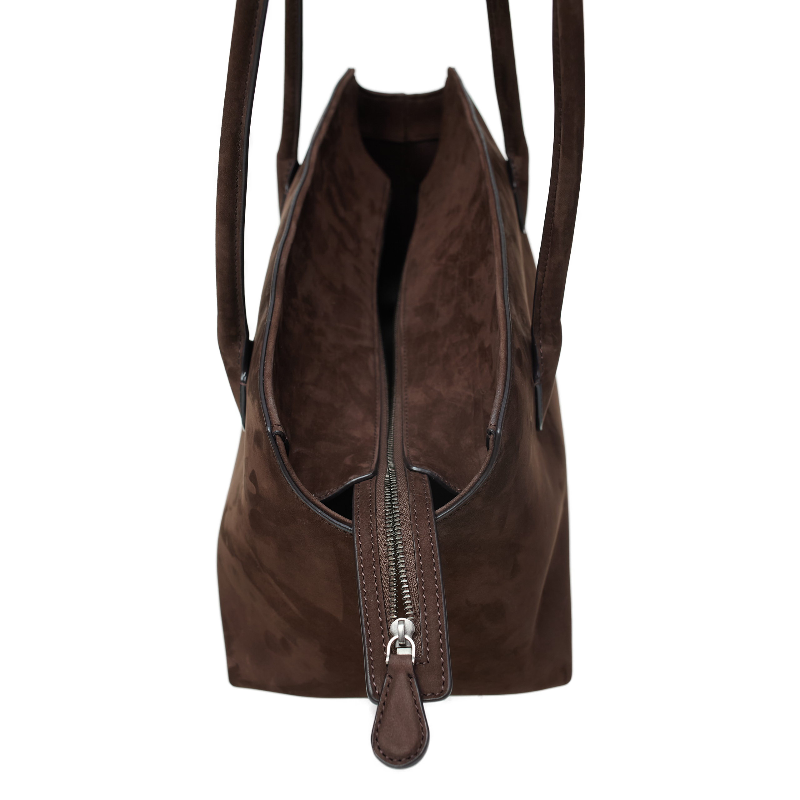 The Row Leather Bag Terrasse In Dark Brown