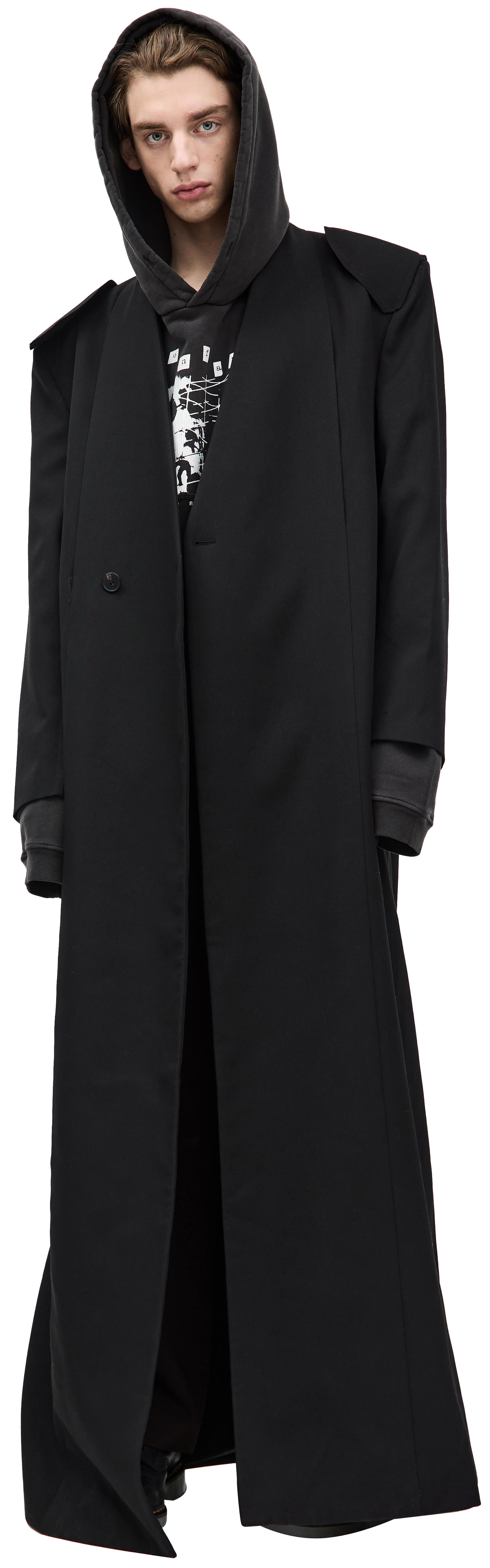 Buy Enfants Riches Déprimés men black coat with shoulder