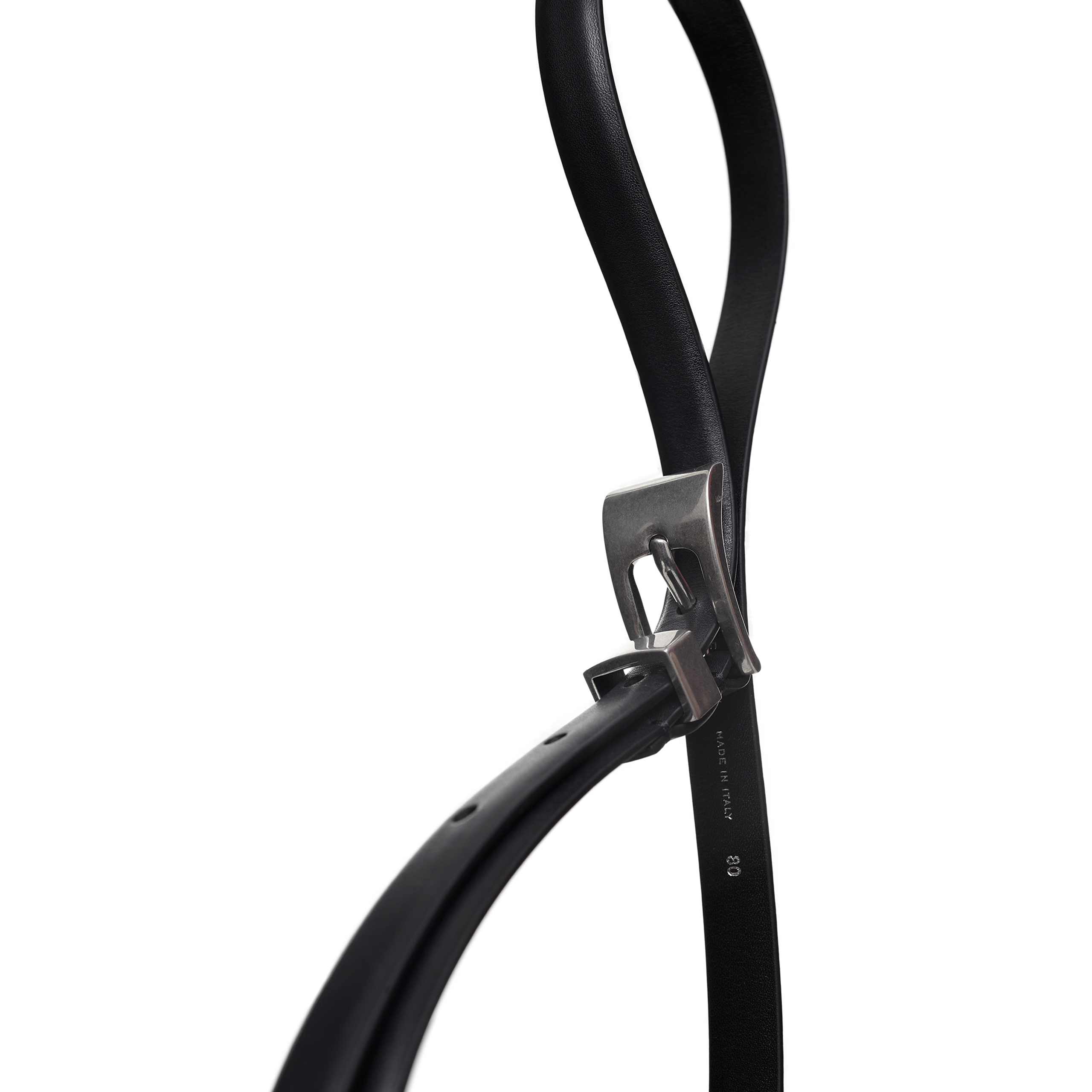 The Row Black Leather Belt In Brown