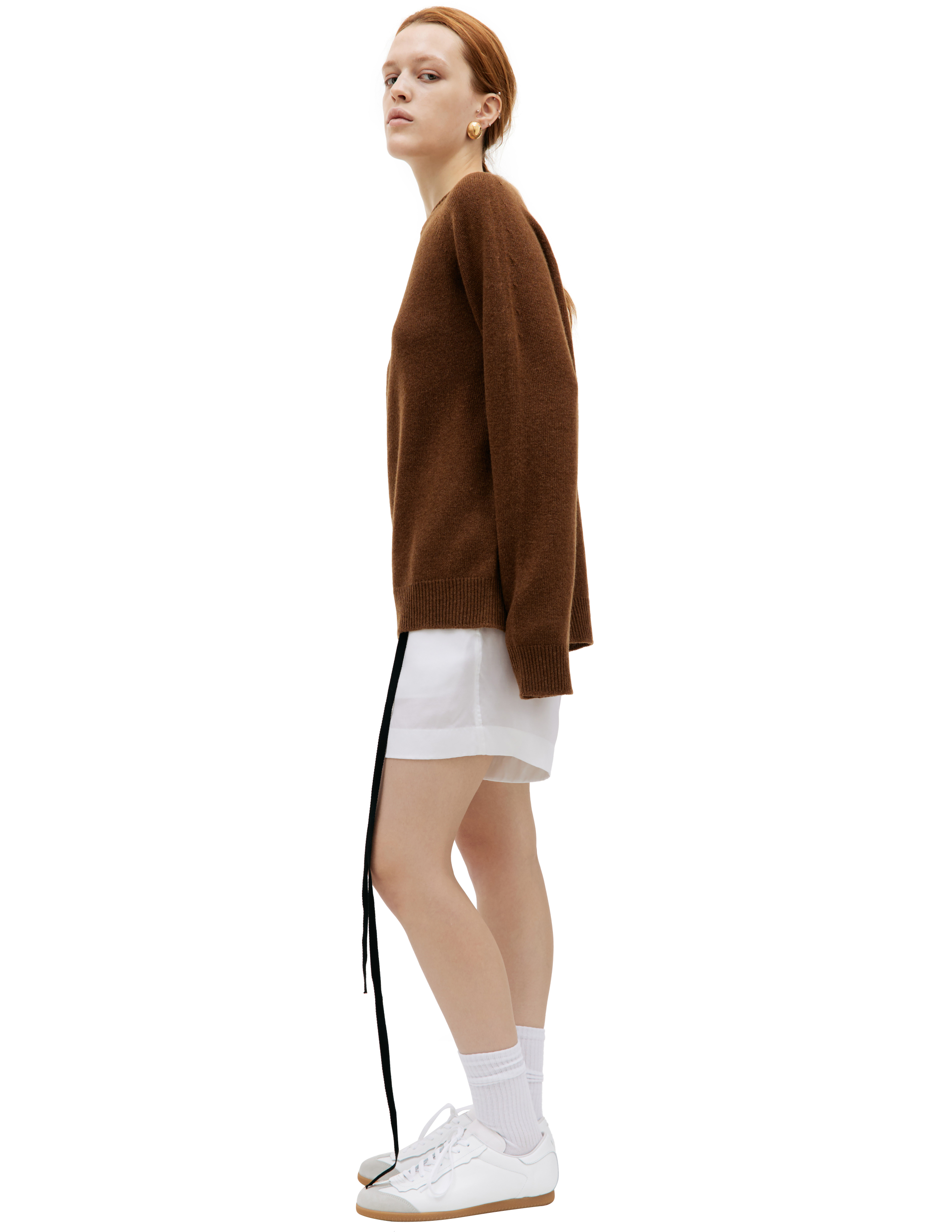 Shop Jil Sander Brown Crewneck Sweater