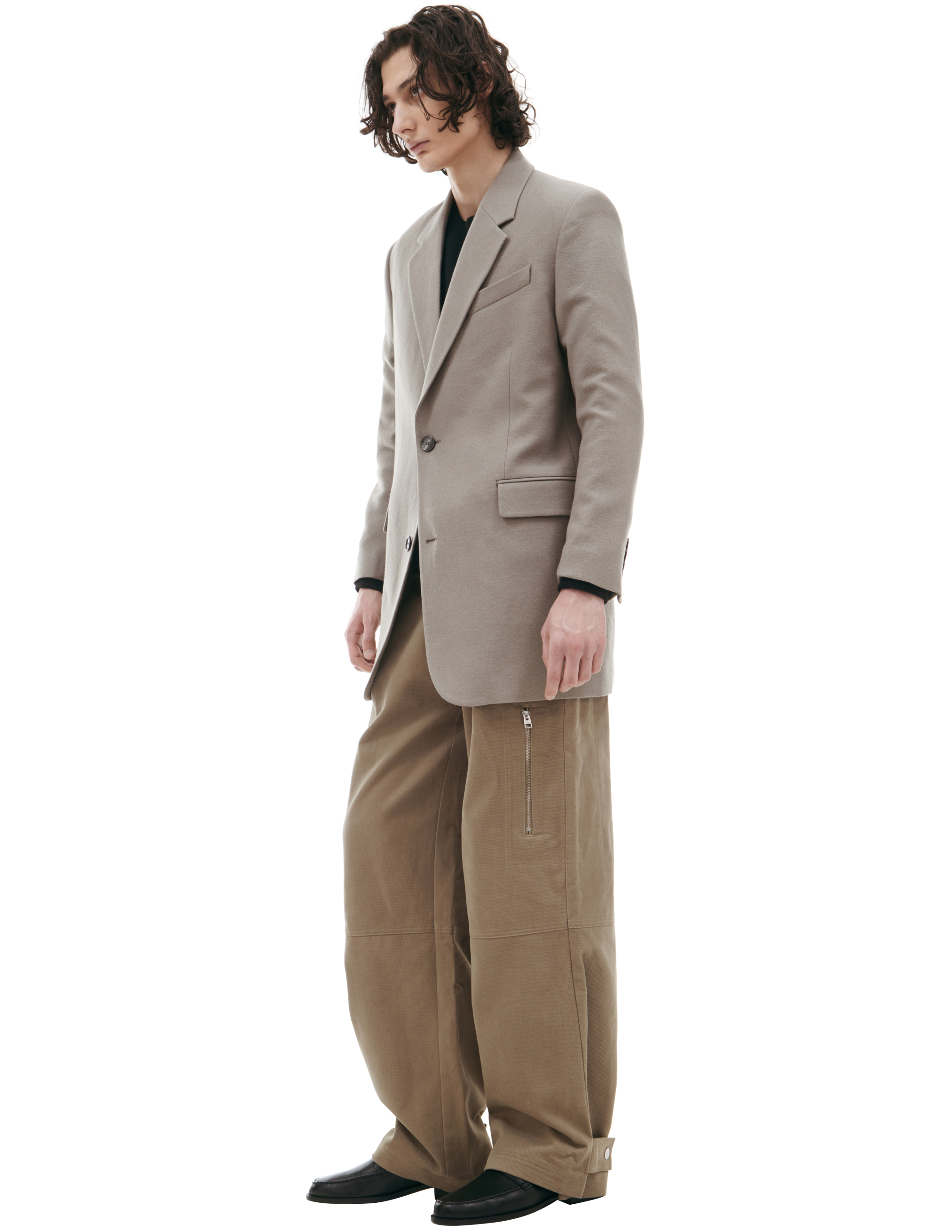 Ami Alexandre Mattiussi Light Taupe Virgin Wool Two Buttons Jacket In Gray