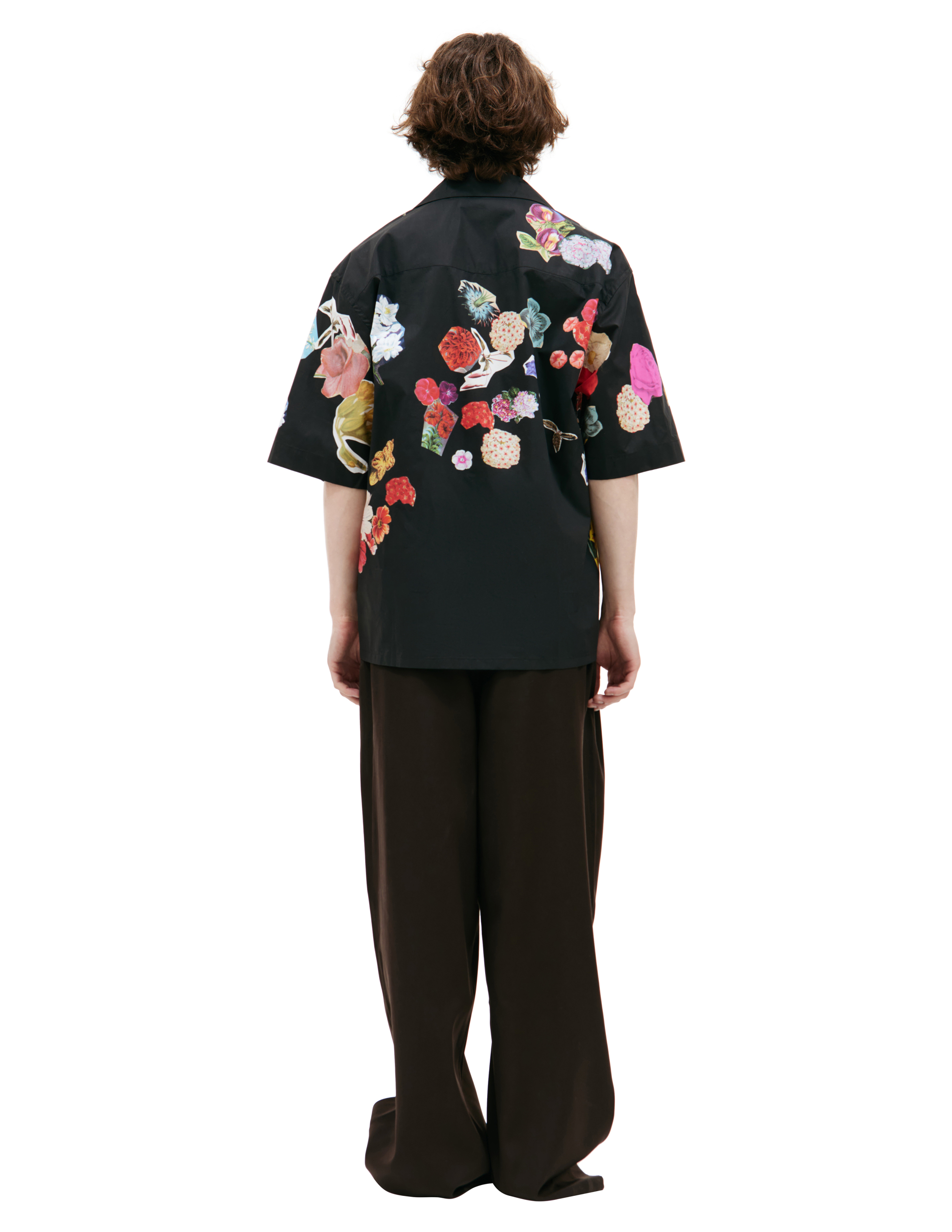 Shop Marni Flower Printed Shirt In Black