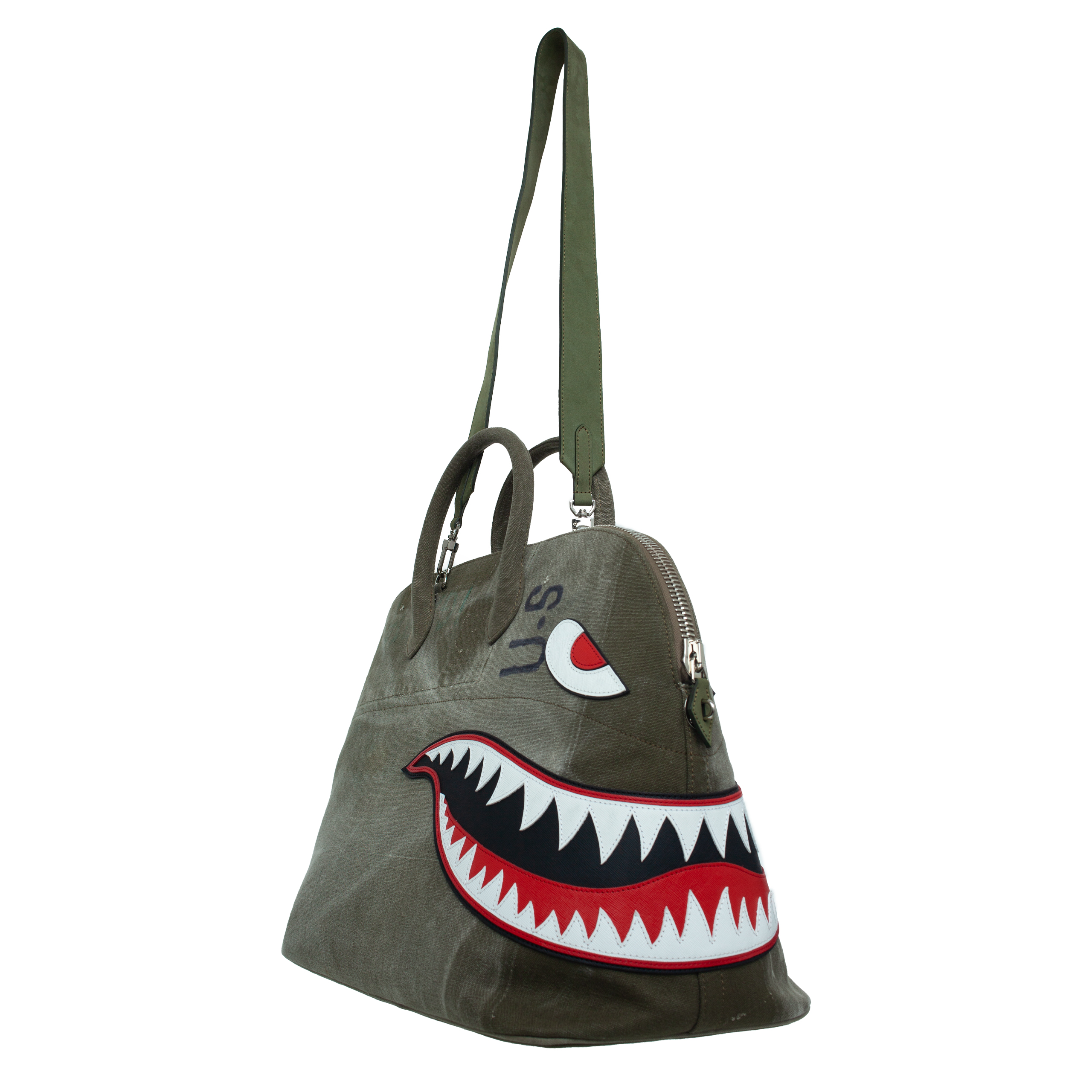 Buy Readymade women khaki shark daily large bag for $5,245 online on SV77,  RE-CO-KH-00-01-66