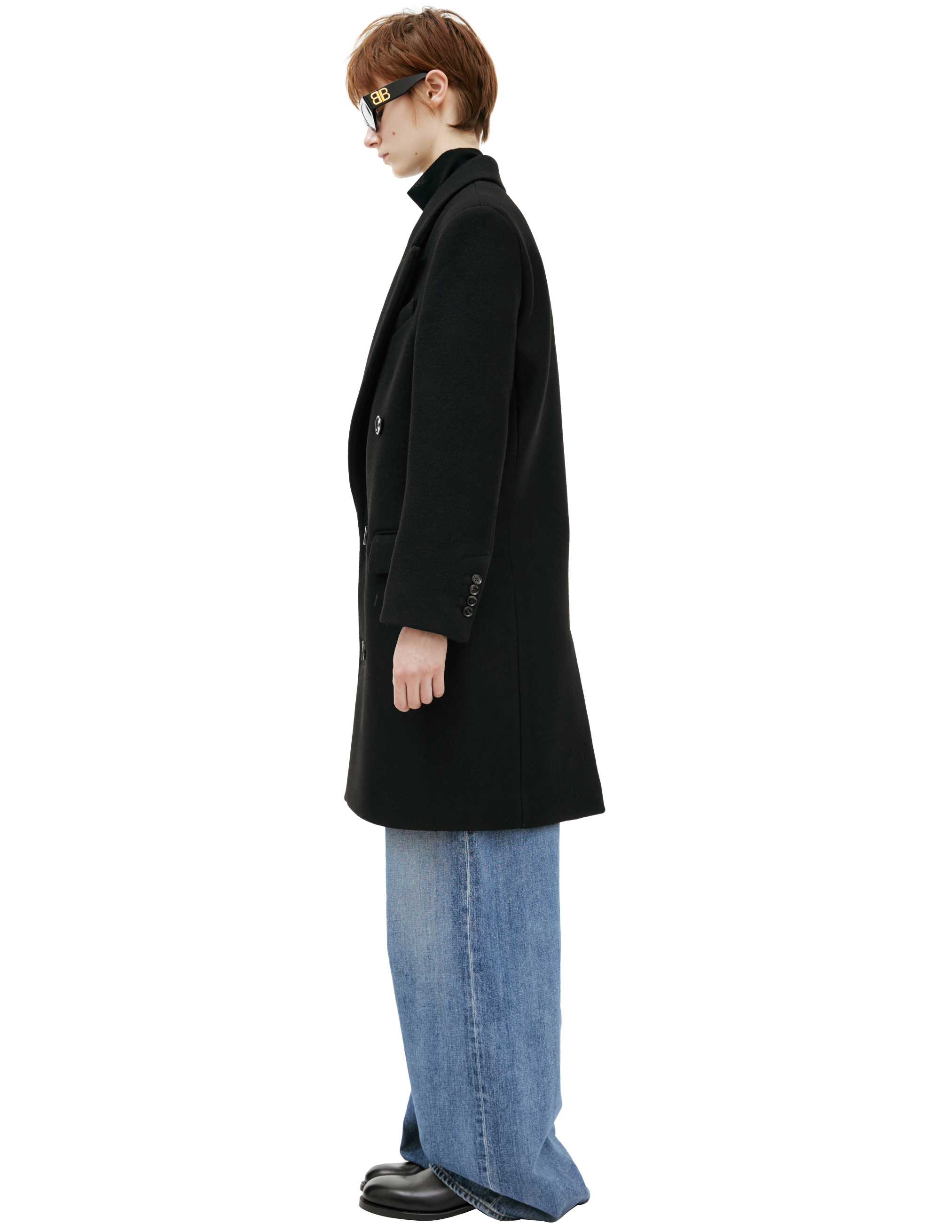 Ami Alexandre Mattiussi Double-breasted Wool Coat In Black