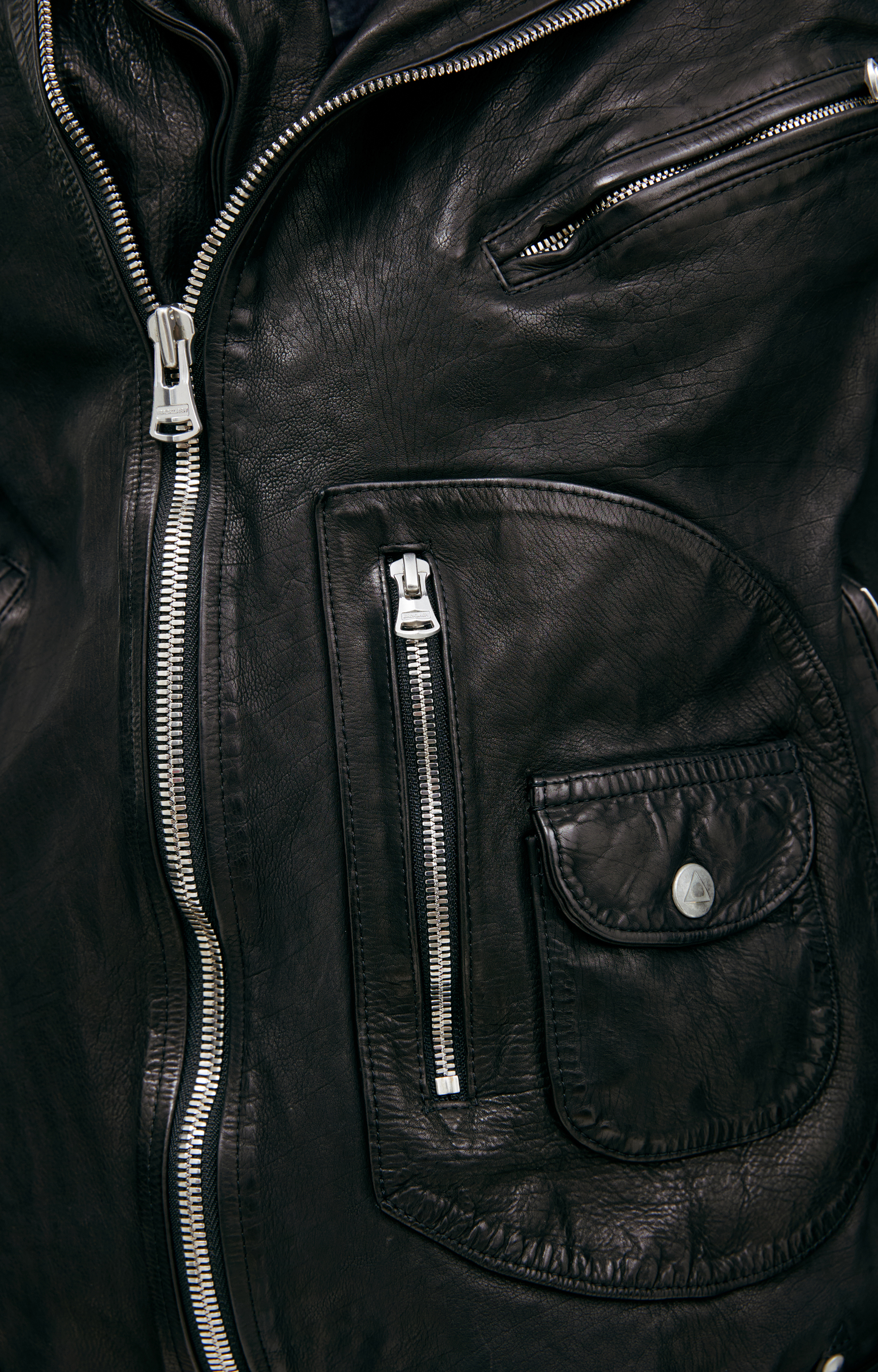 Buy Yohji Yamamoto men black x backlash leather jacket for