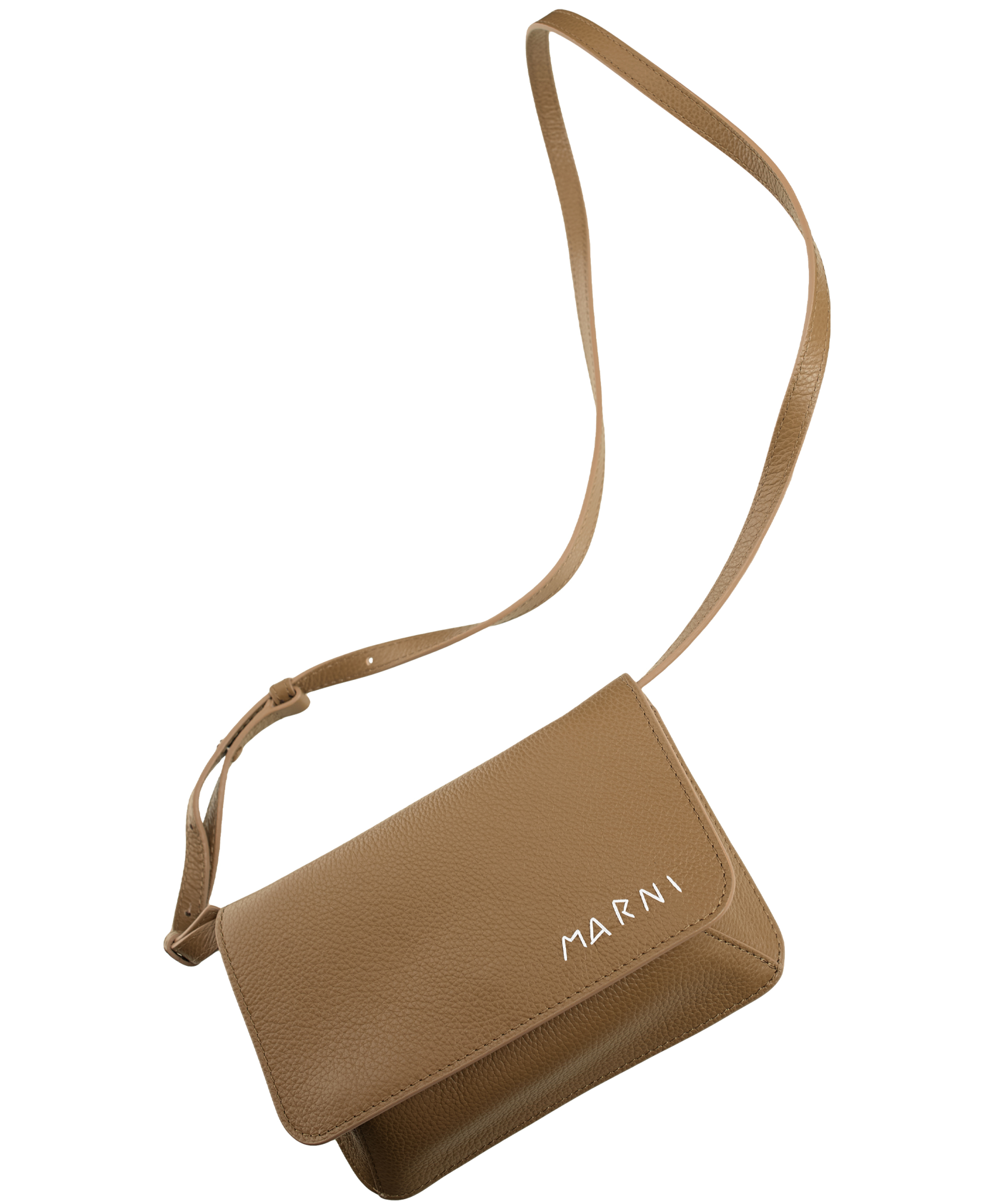 Shop Marni Beige Hand-stitched Bag