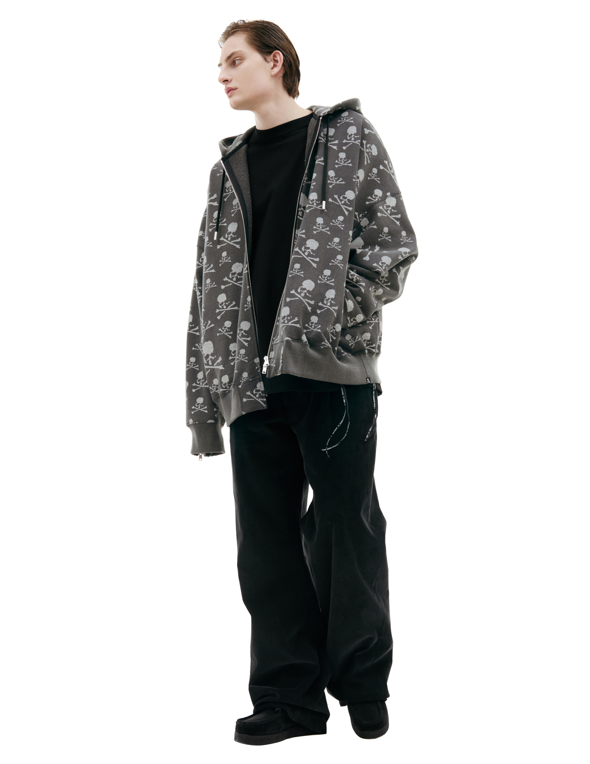 Mastermind Japan Grey Hoodie With Zipper In Grey