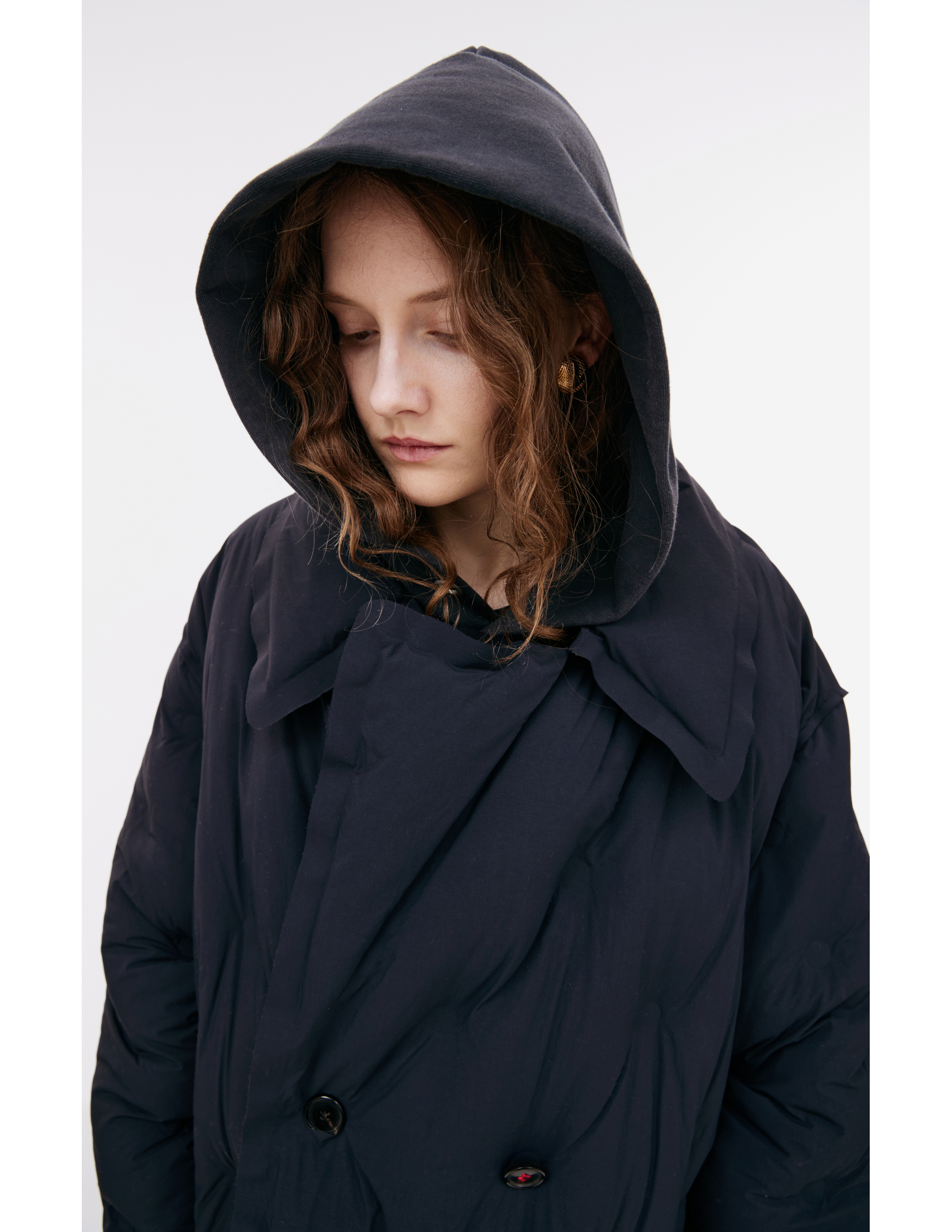 Maison Margiela Navy Blue Button Down Jacket In Navy Blue