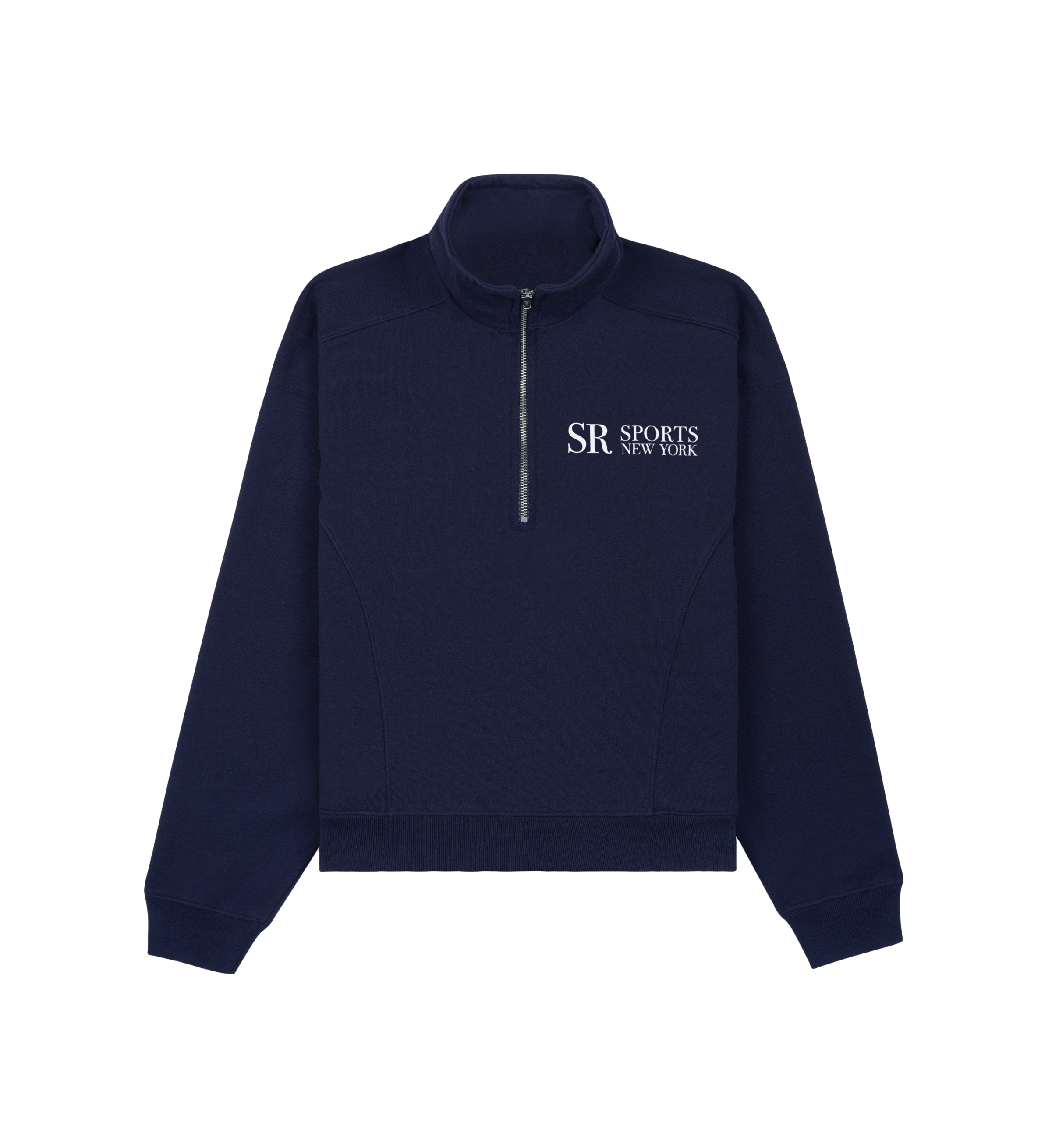 Sporty And Rich Sr Sports Zip Up Sweatshirt In Navy Blue