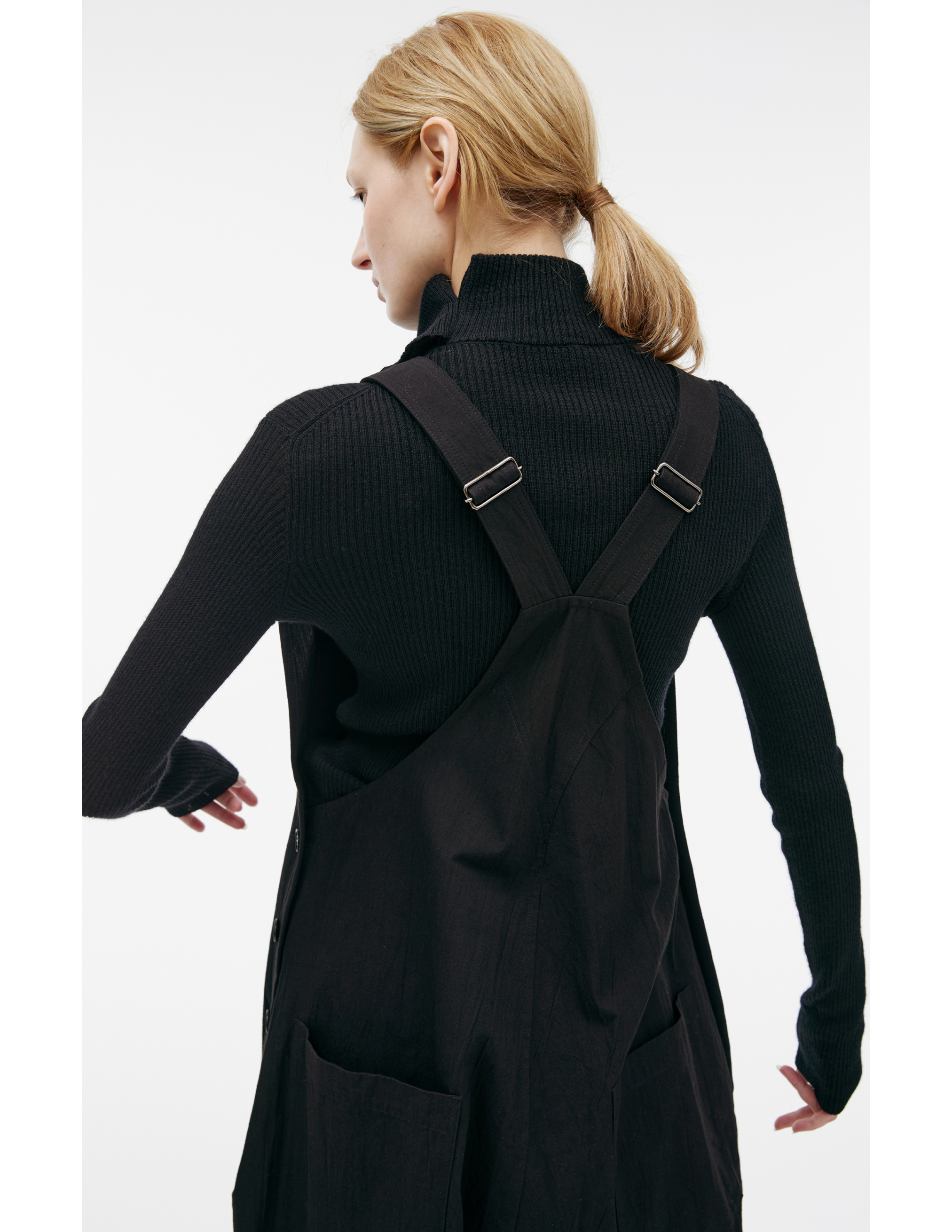 Y'S ZIPPERED DENIM JUMPSUIT