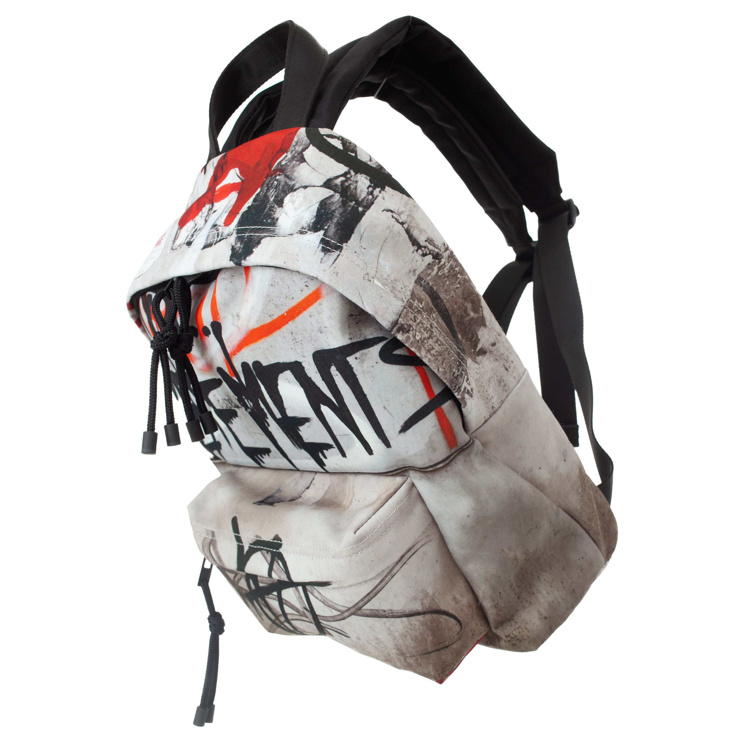 Shop Vetements Graffiti Printed Mini Backpack In Grey