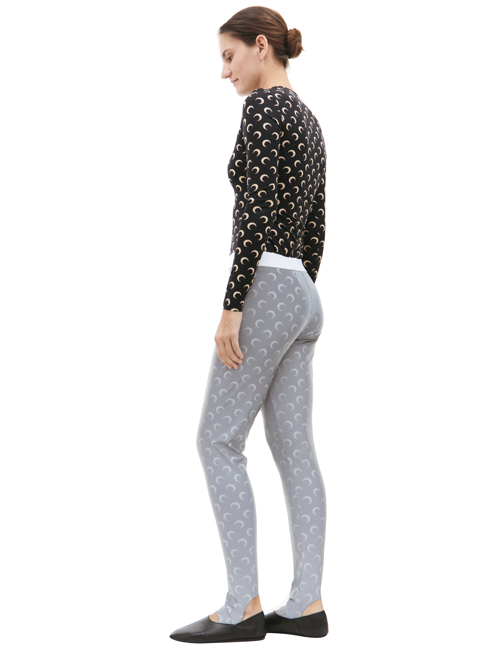 Shop Marine Serre Reflective Leggings In Grey