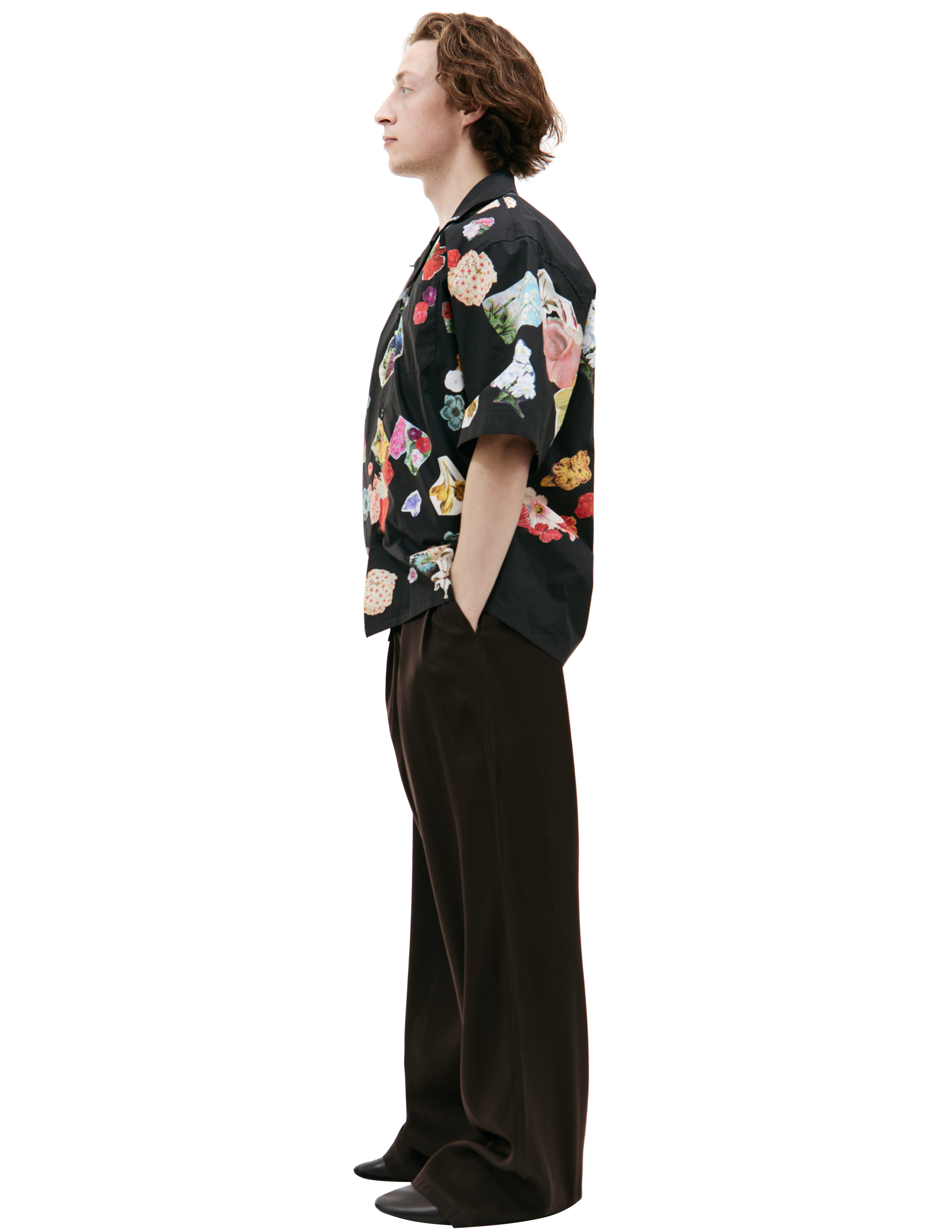 Shop Marni Flower Printed Shirt In Black