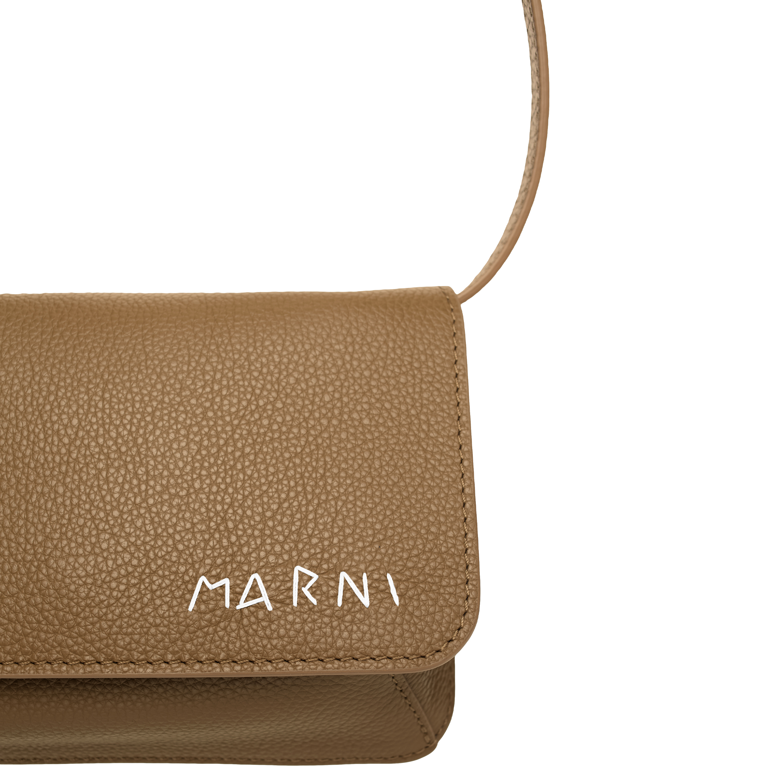 Shop Marni Beige Hand-stitched Bag