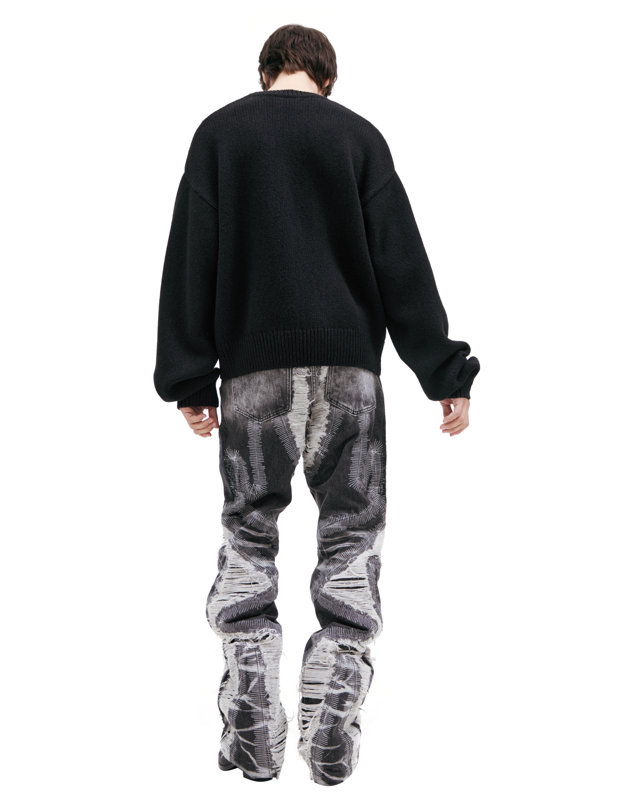Heliot Emil Black Wool Sweater In Black