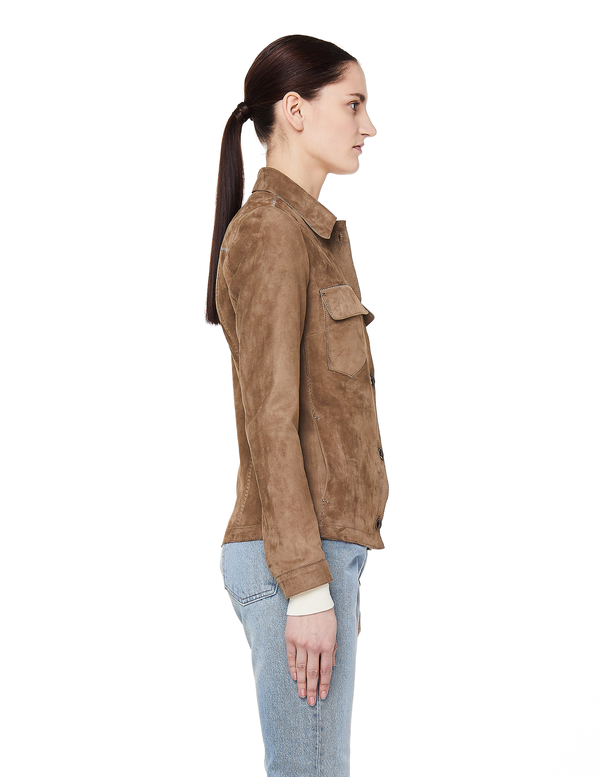 ジャケット SALVATORE SANTORO Women Outer 45030D IVORY Beige Salvatore Santoro Suede Shirt Jacket | Neutrals | FARFETCH