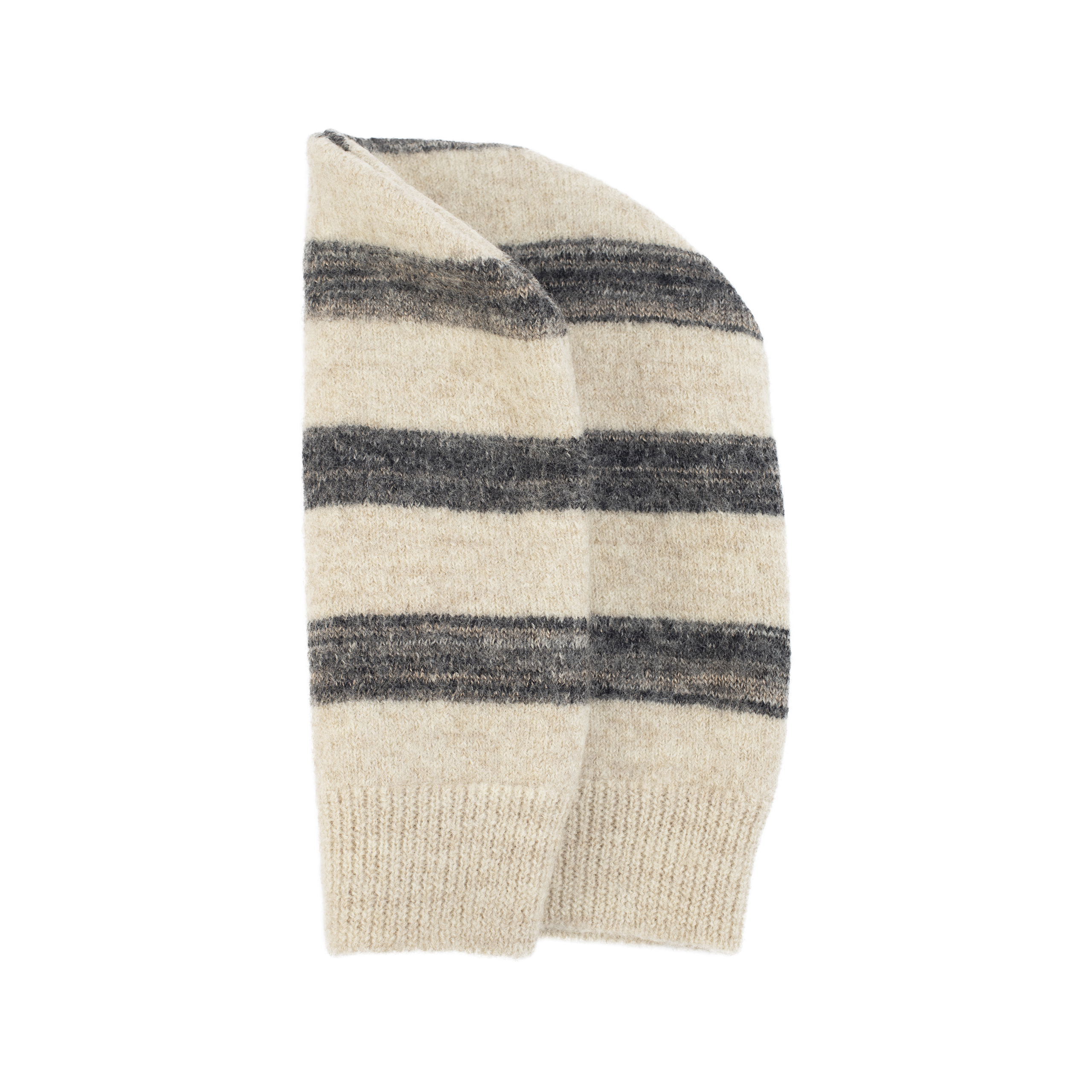 Buy Maison Margiela men beige striped wool beanie for $231