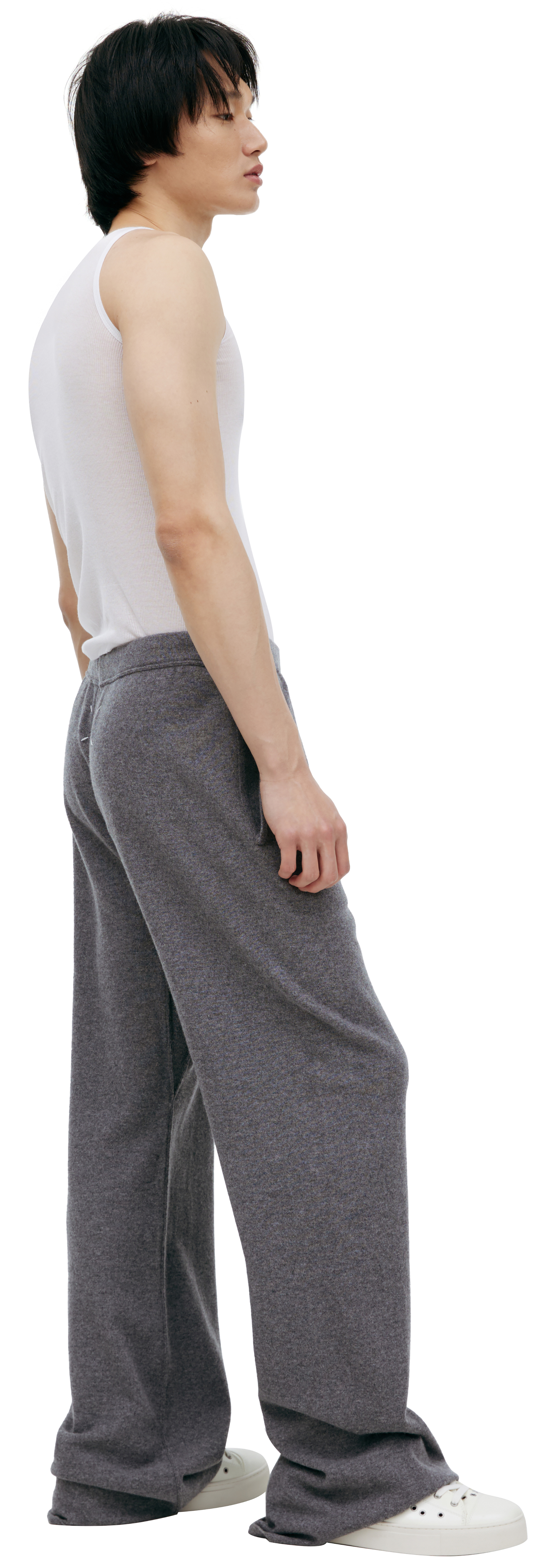 Buy Maison Margiela men grey wool trousers for $1,180 online