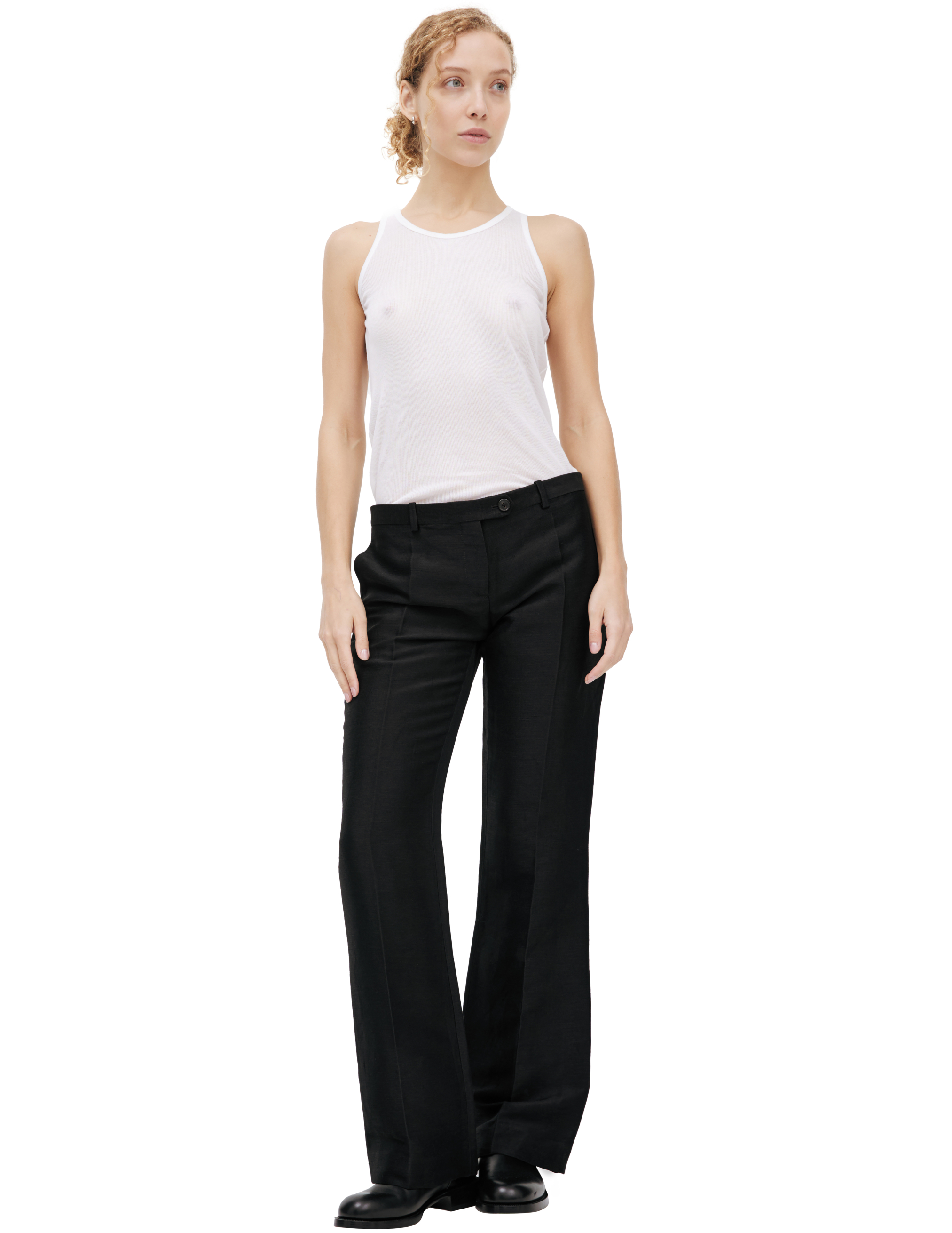 The Row Black Linen Trousers