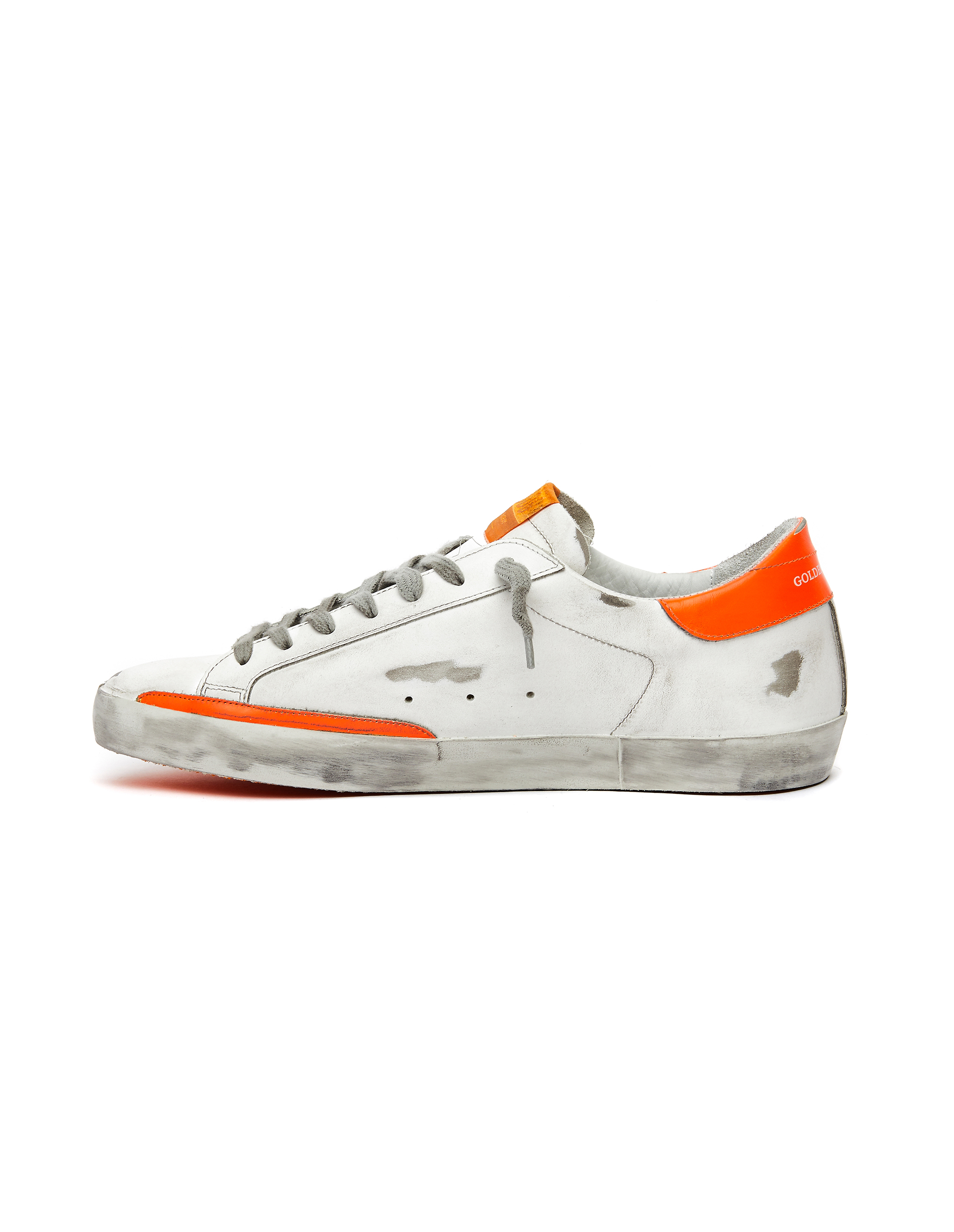 Buy Golden Goose women fluo orange white superstar sneakers for